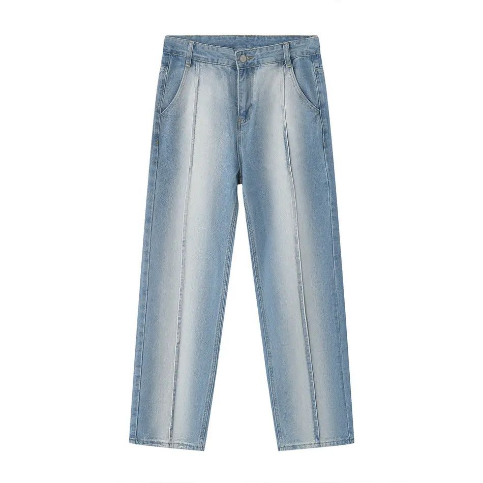 Japanese Brand Retro loose straight leg gradient jeans Size US 32 / EU 48 - 5 Thumbnail