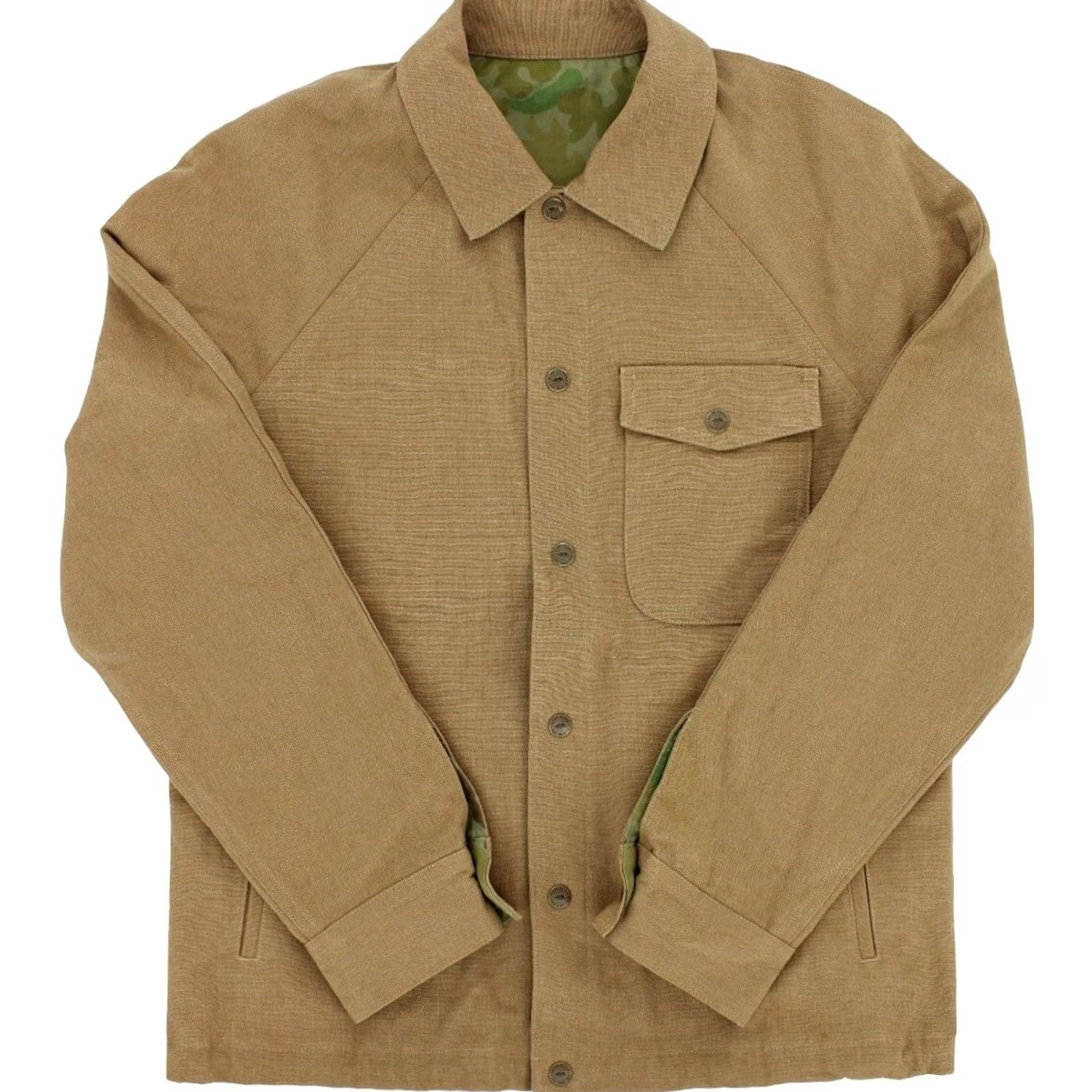 Taylor Stitch Taylor Stitch x Gear Patrol Men's Lambardi Reversible Jacket Khaki & Camo Coat Size US XXS / EU 40 - 4 Thumbnail