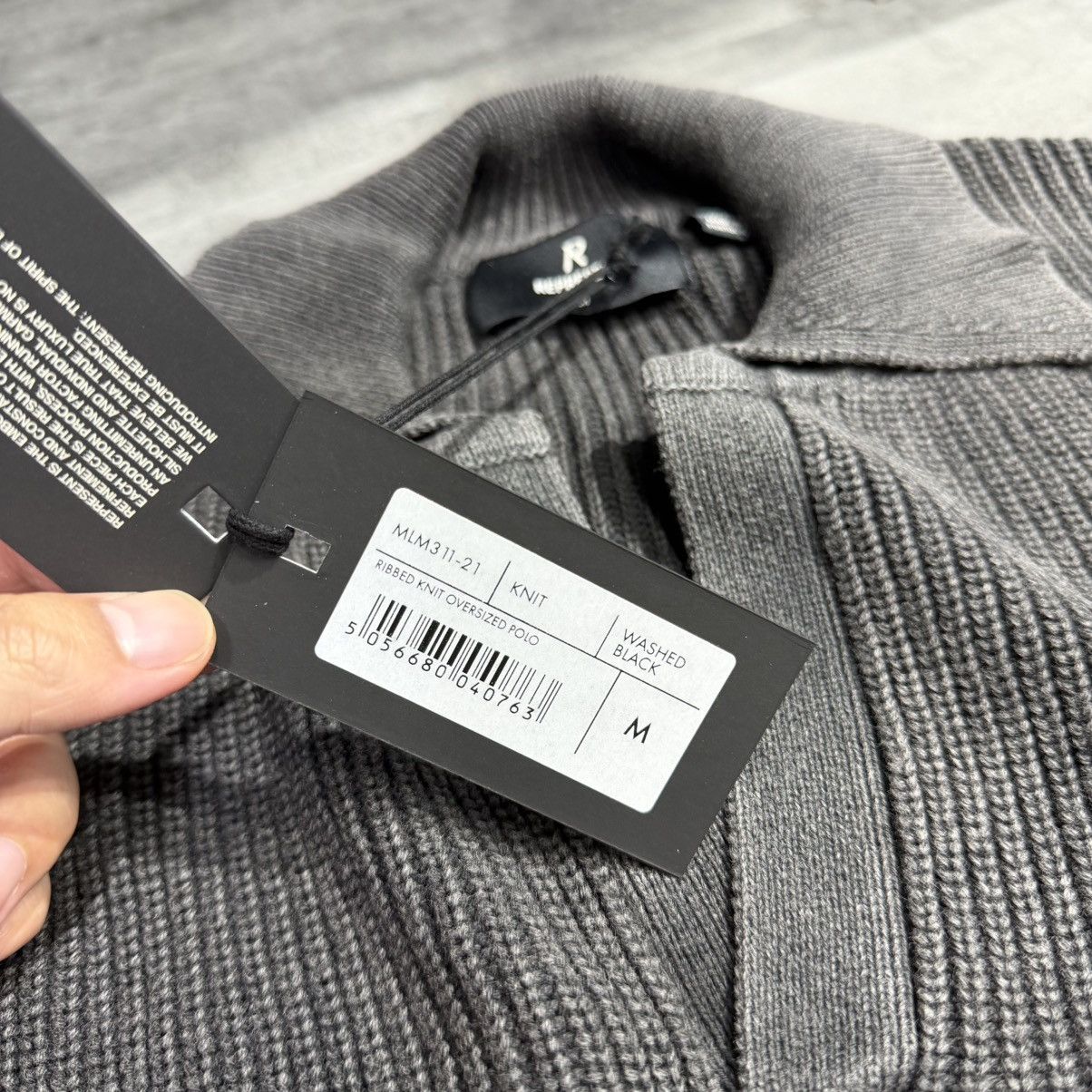 Represent Clo. Represent Ribbed Knit Oversized Polo - Washed Black Size US M / EU 48-50 / 2 - 5 Thumbnail