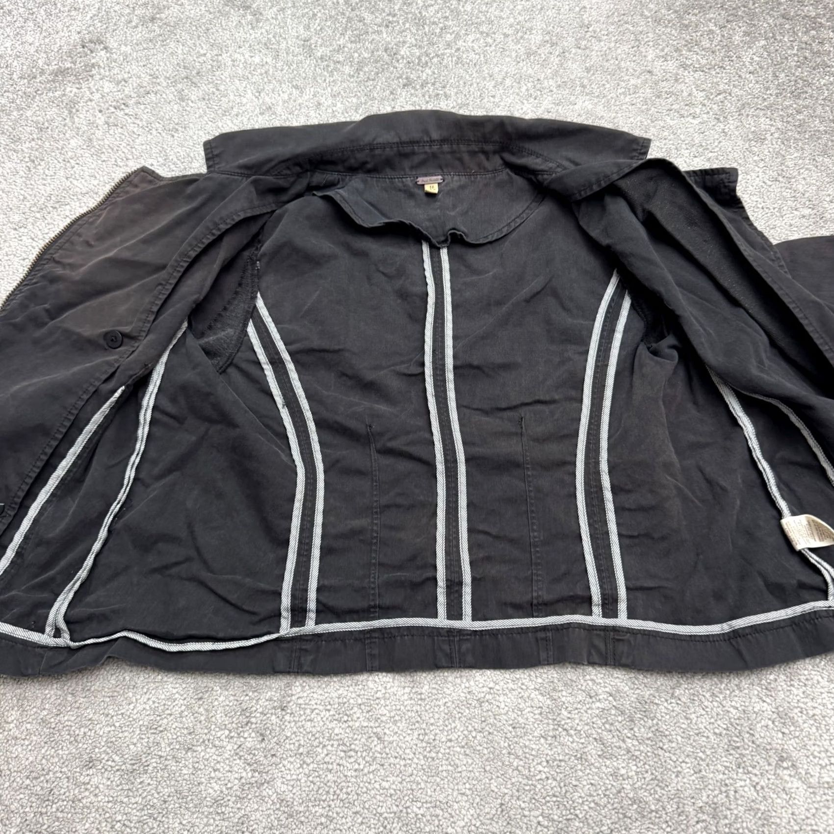 Free People Free People Jacket Shirt Womens 10 Black Full Zip Motorcycle Zip Pocket Casual Streetwear 10 Womens Size L / US 10 / IT 46 - 7 Thumbnail
