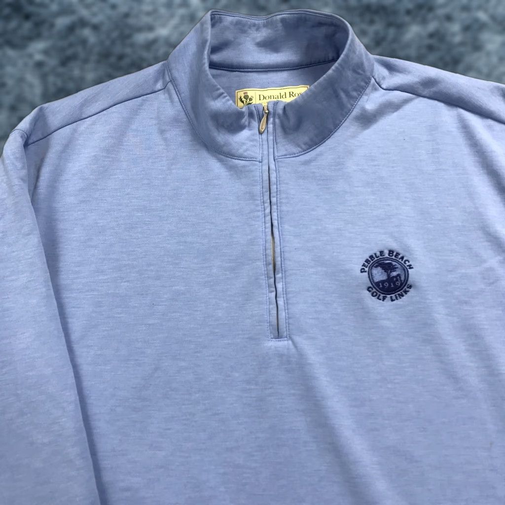 Vintage VINTAGE Donald Ross Pebble Beach Golf Jacket Mens XL Blue 1/4 Zip Pullover Size US XL / EU 56 / 4 - 1 Thumbnail