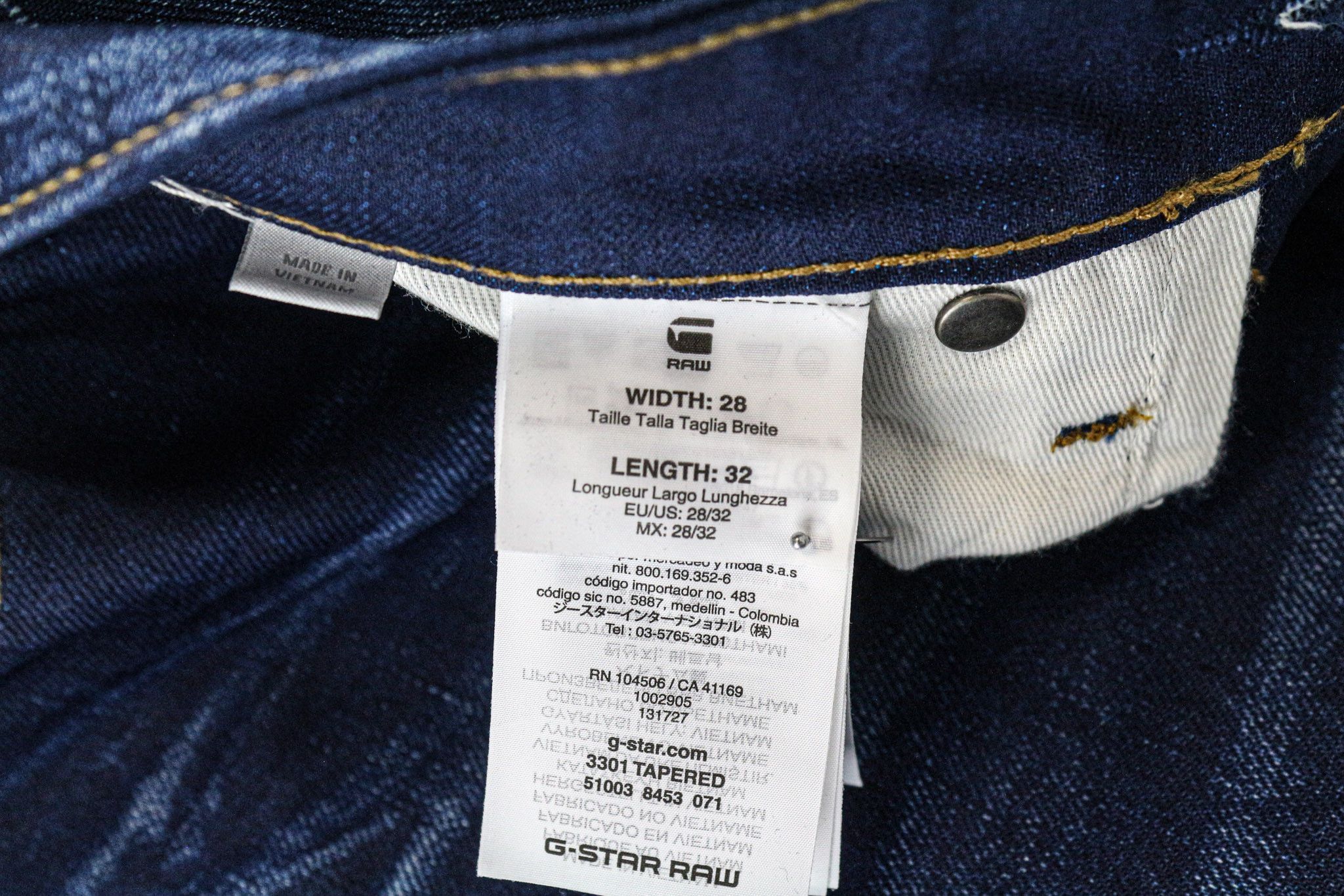 G-Star W28/L32 Dark Blue Tapered Stretch Jeans 74592 Size US 28 / EU 44 - 5 Thumbnail