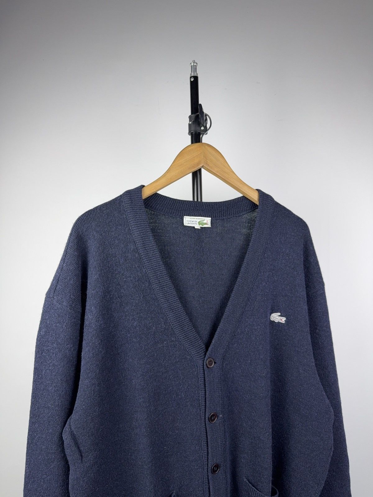 Lacoste Vintage Lacoste Made In France Wool Blend Cardigan Navy XL Size US L / EU 52-54 / 3 - 2 Thumbnail