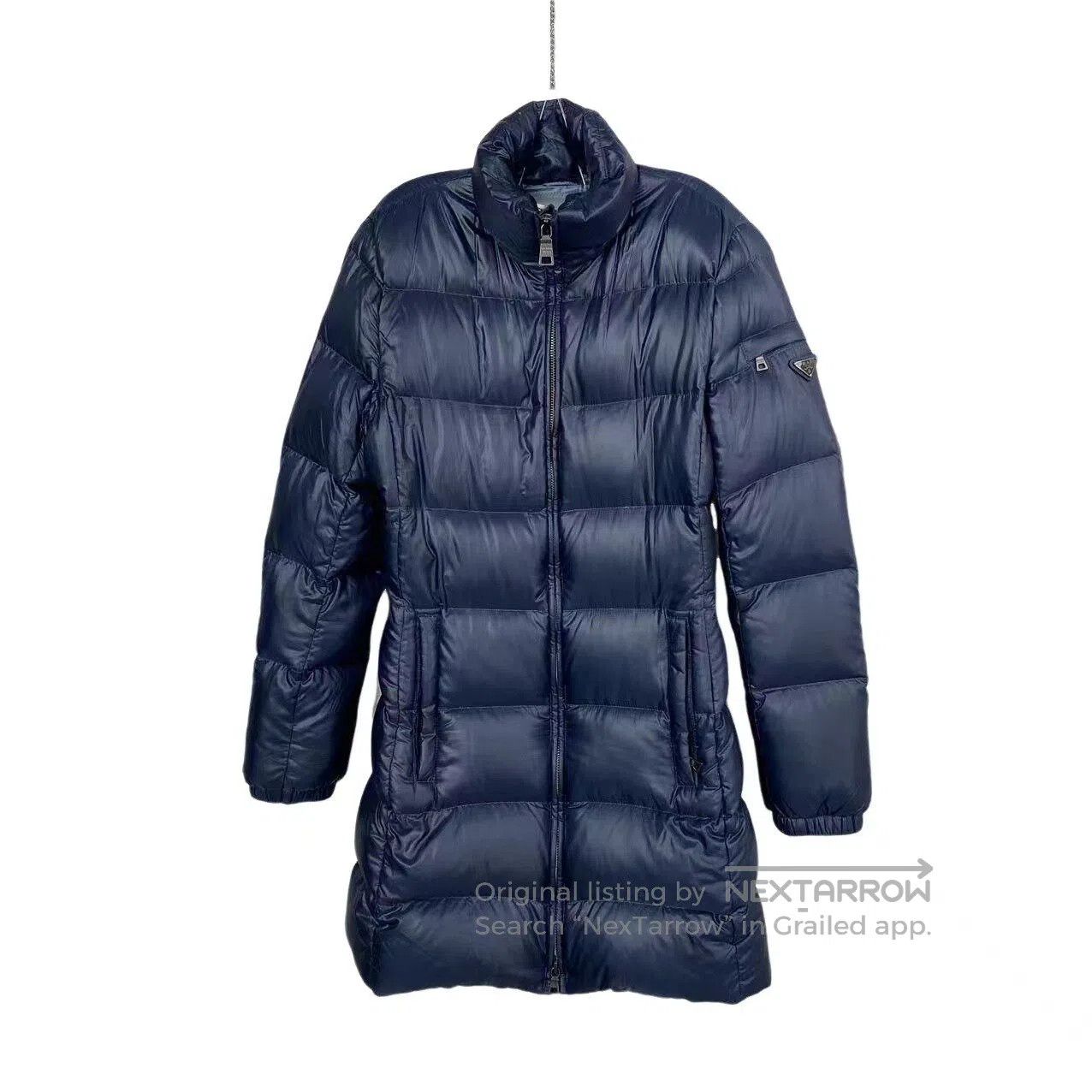 Prada Prada Blue triangle label long down jacket| Size XS / US 0-2 / IT 36-38 - 1 Thumbnail