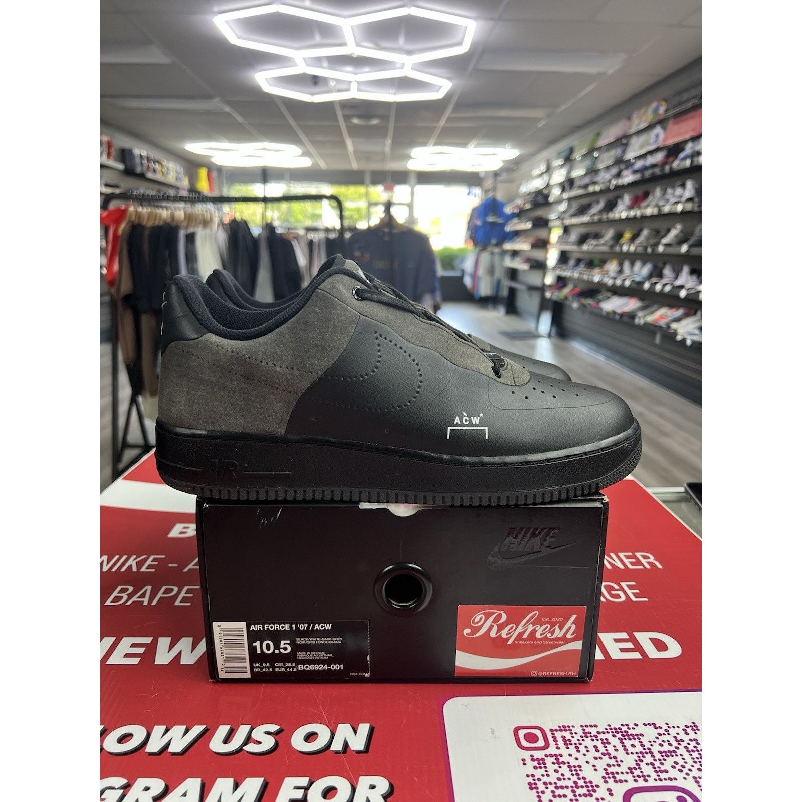 Nike Air Force 1 Low A Cold Wall Black Size 10.5 B06924-001