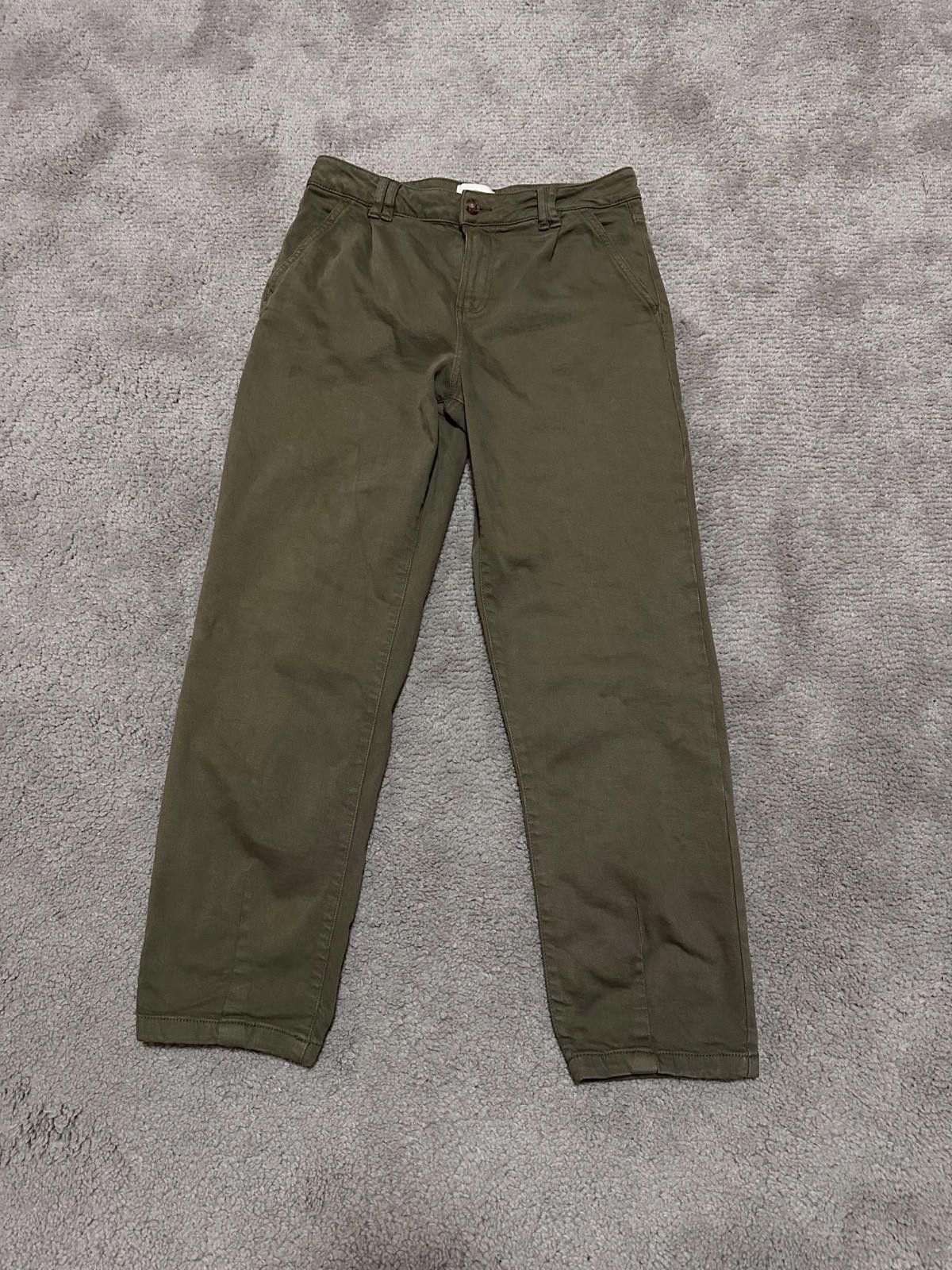 Sezane Sezane Manu Wide Leg Low Rise Pleated Trousers Green Size 40 Size 40" / US 18 - 1 Thumbnail