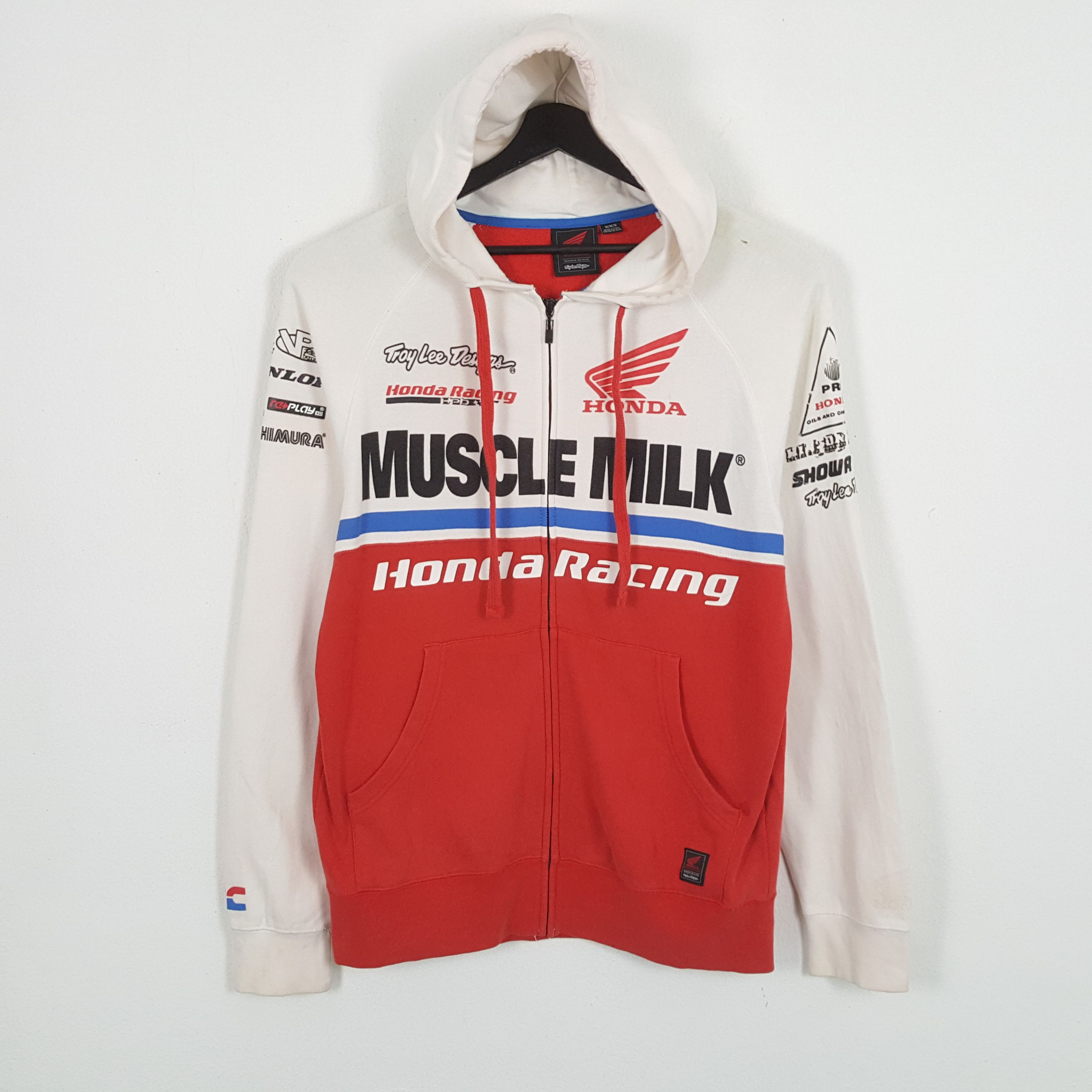 Honda × Vintage HRC HONDA Racing MUSCLE MILK Japanese Brand Zipper Hoodies Size US M / EU 48-50 / 2 - 3 Thumbnail