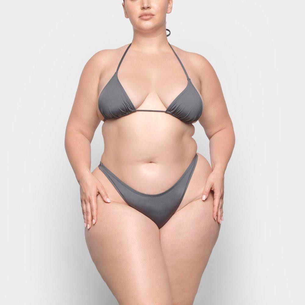 Designer NT303 SKIMS NWT Skims Onyx Swim THONG GUNMETAL 2X Size ONE SIZE - 2 Thumbnail