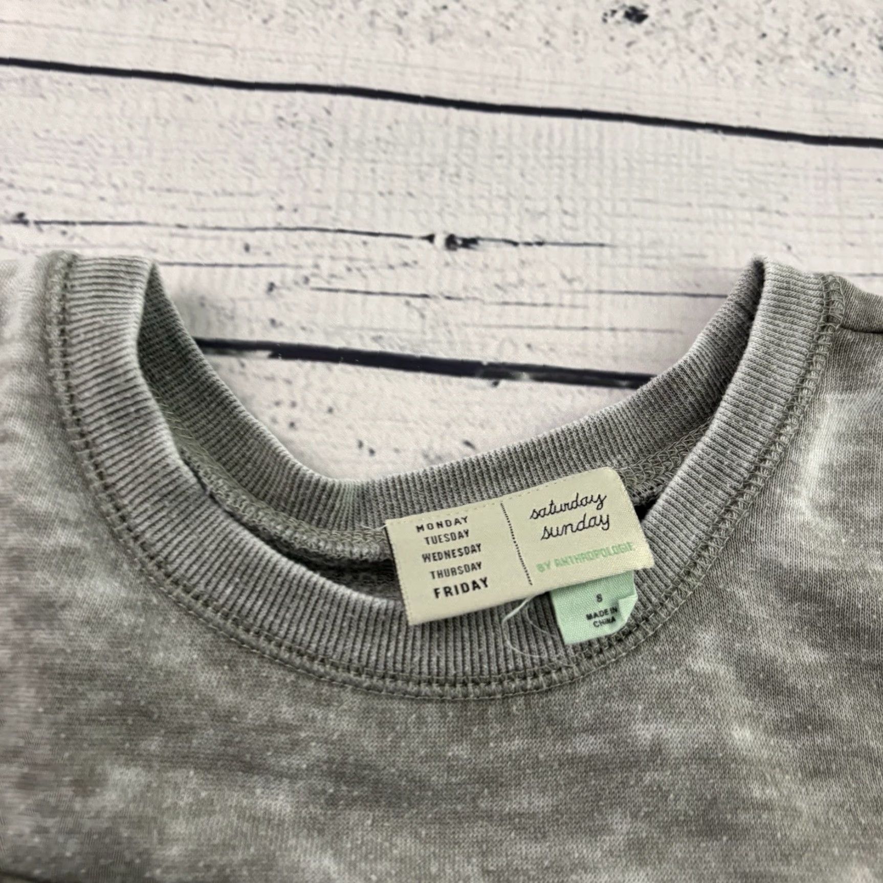 Anthropologie Saturday Sunday Gray Ruffle Burnout Long Sleeve Top Women's Small Shirt USA? Size S / US 4 / IT 40 - 2 Thumbnail