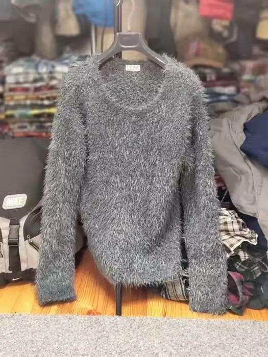 Japanese Brand Vintage Japan Gray Mohair Style Fuzzy Unisex Knit Sweater Size US S / EU 44-46 / 1 - 1 Thumbnail