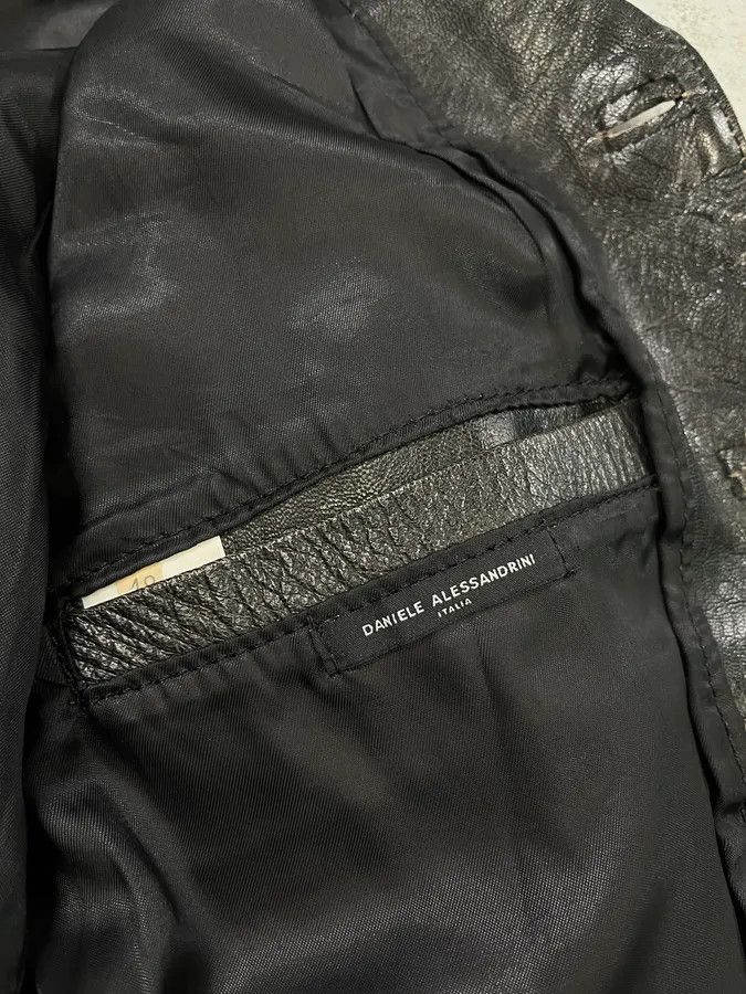 Daniele Alessandrini Daniele Alessandrini Eroded Black Leather Trucker Jacket Size S / US 4 / IT 40 - 10 Thumbnail