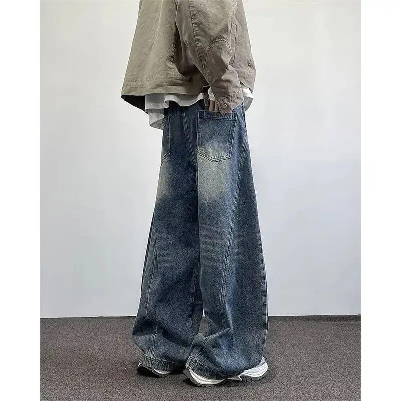 Japanese Brand Retro loose hip-hop straight leg wide leg jeans Size US 32 / EU 48 - 4 Thumbnail