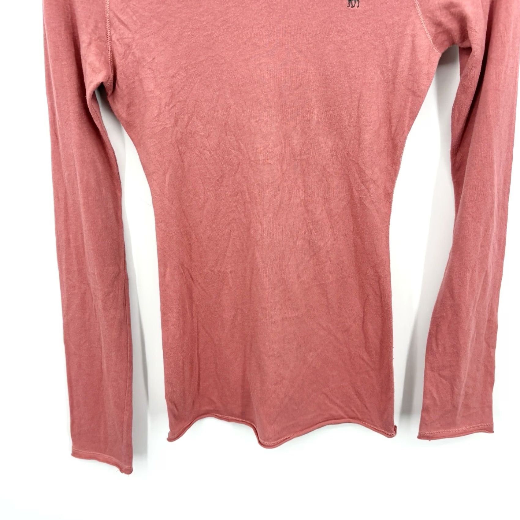 Abercrombie & Fitch VINTAGE Abercrombie & Fitch Top Shirt XS Pink Ribbed Boat Neck Coquette Bella Elena Slim Womens Short Sleeve Pullover Blouse Casual 2000s Size XS / US 0-2 / IT 36-38 - 4 Thumbnail