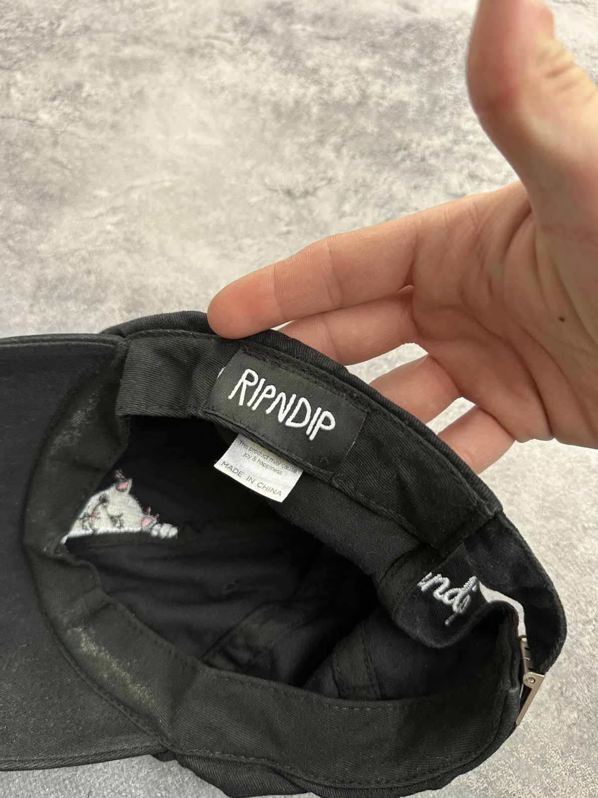 RIPNDIP Rip N Dip Cap Embroidered Centre Logo Cat Black Baseball Hat Size ONE SIZE - 15 Thumbnail