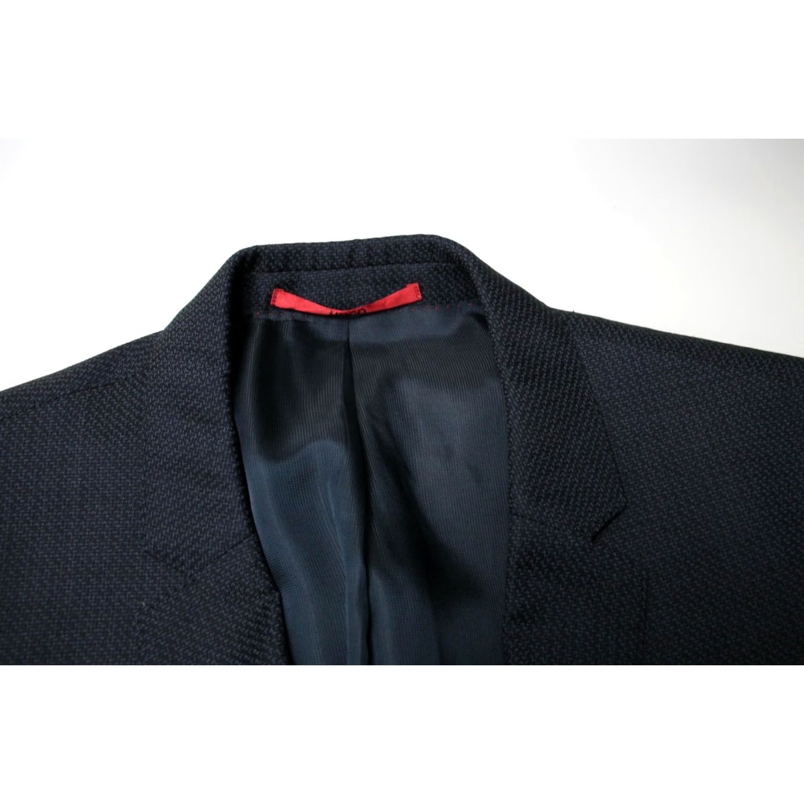 Hugo Boss HUGO BOSS Blazer Arti/Hesten182 Extra Slim Soft Constructed Wool Blue Notch Lapel 2 Buttons Men US 40L Wool Blazer Size 40R - 5 Thumbnail