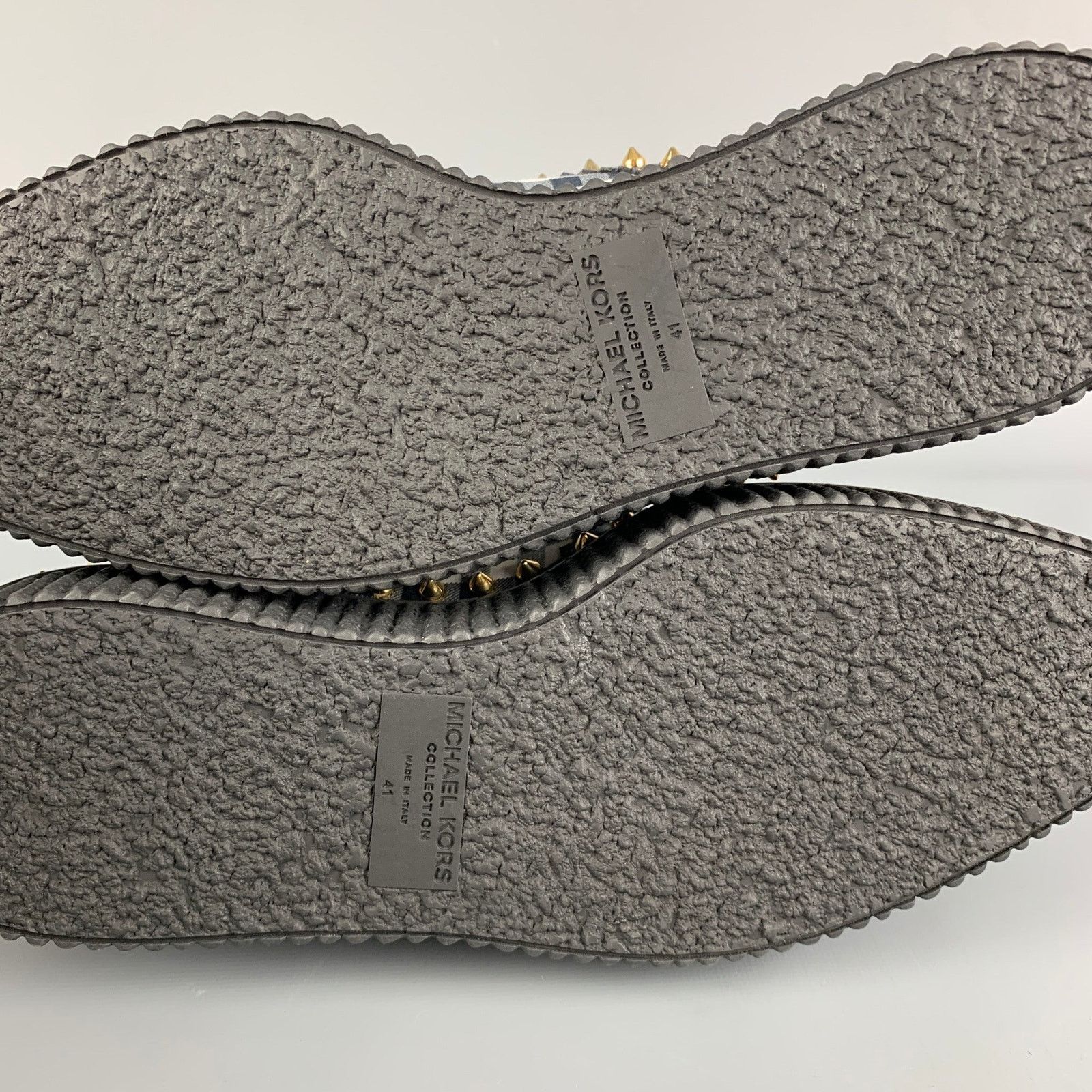 Michael Kors MICHAEL KORS 11 Navy White Leather Studded Platform Shoes Size US 11 / IT 41 - 8 Thumbnail
