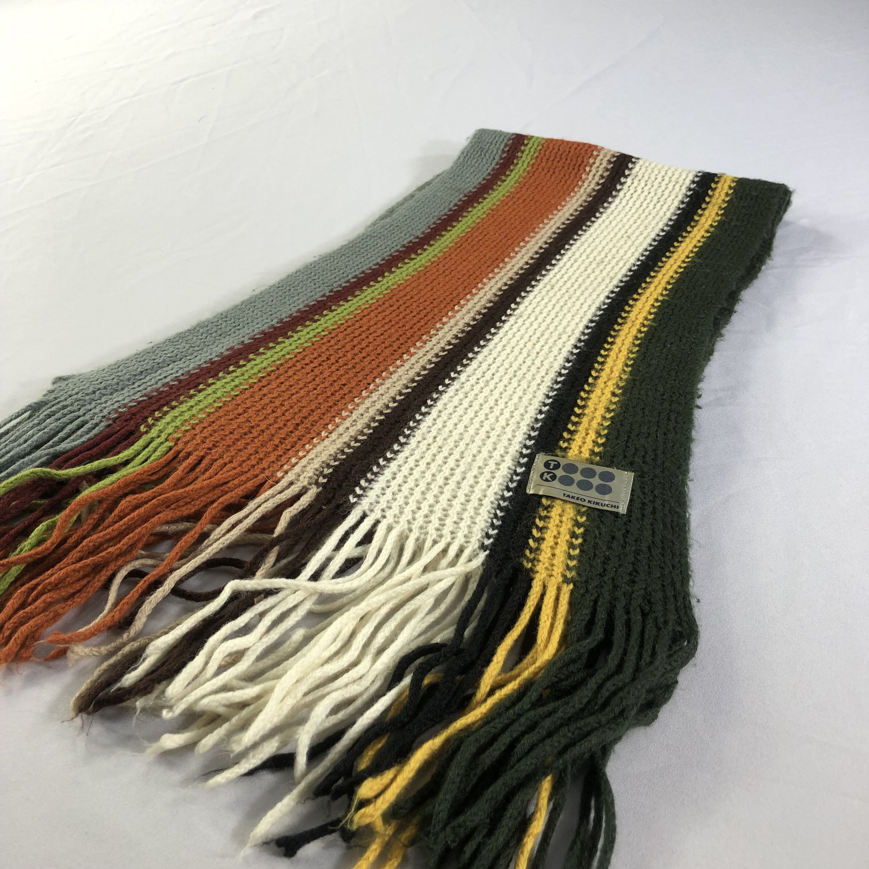 Takeo Kikuchi Takeo Kikuchi Striped Knit Scarf Muffler V1688 Size ONE SIZE - 3 Thumbnail