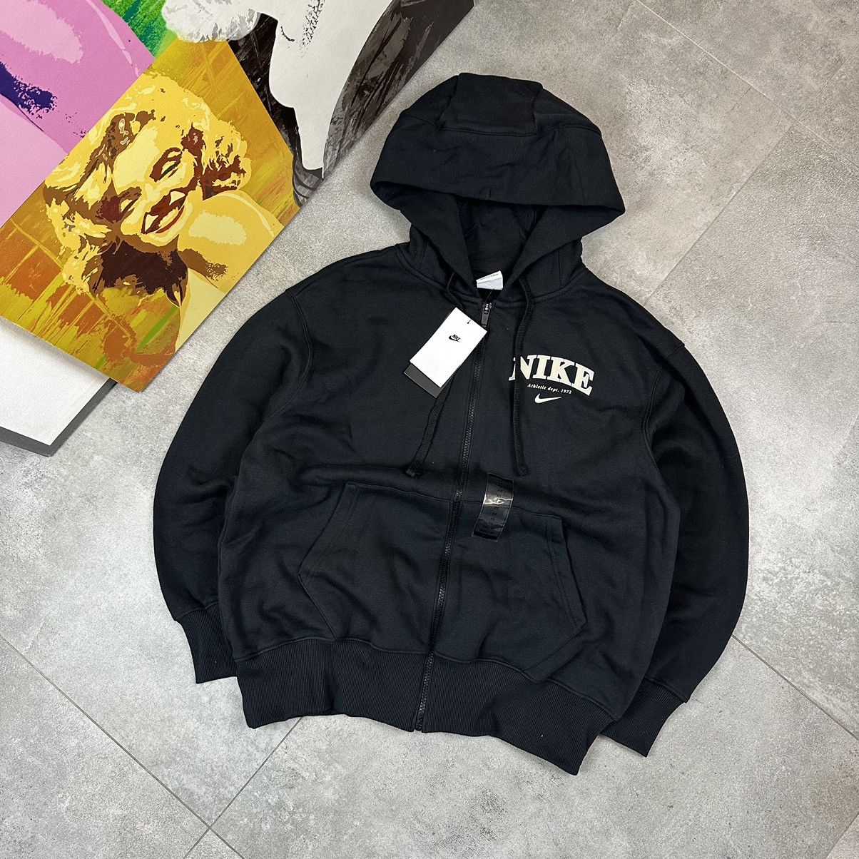 Nike Athletic black hoodie XS streetwear 90s 00s