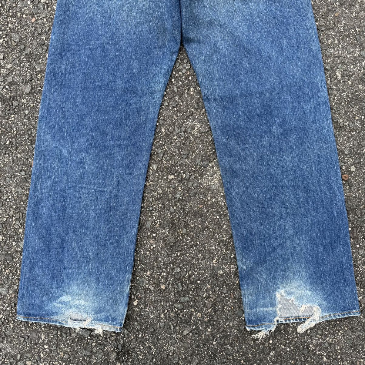 Blue Blue Japan VINTAGE BLUE BLUE BUTTON FLY JEAN DENIM PANT Size US 29 - 12 Thumbnail
