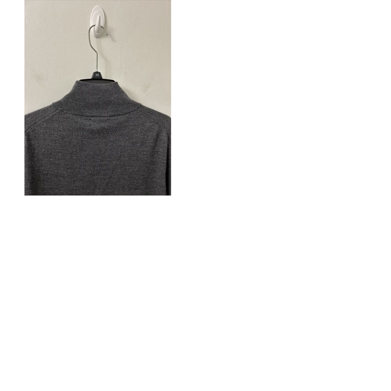 Vintage J Crew Quarter-Zip Mens S Gray 100% Merino Wool Sweater Pullover L/S Sweatshirt Mock Neck Zig Zag Ribbed Hem/Cuffs Short Sleeve Not Short Sleeve Size US S / EU 44-46 / 1 - 9 Thumbnail