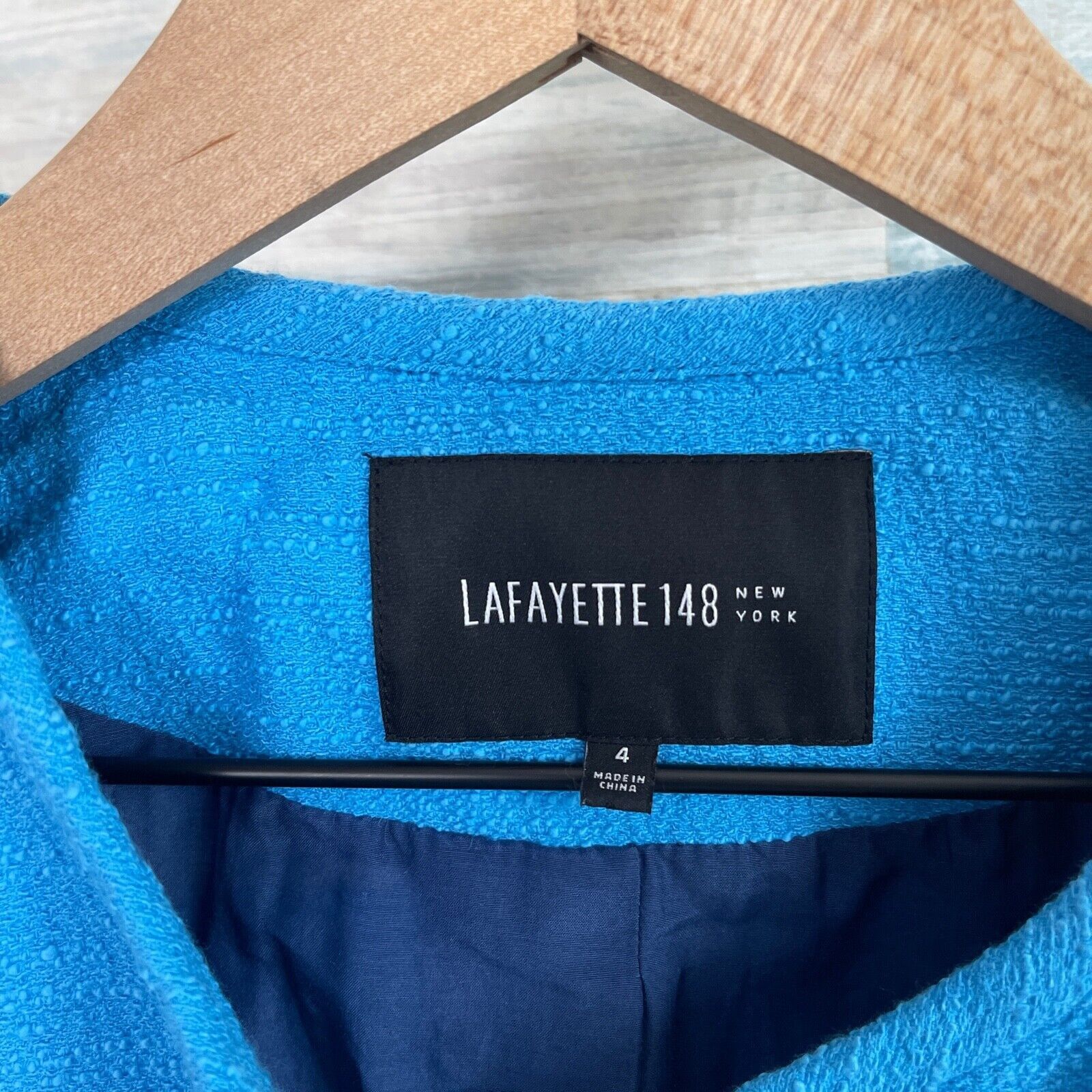 Lafayette 148 Lafayette 148 NY Textured Blazer Jacket Blue Ruched 4 Size S / US 4 / IT 40 - 7 Thumbnail