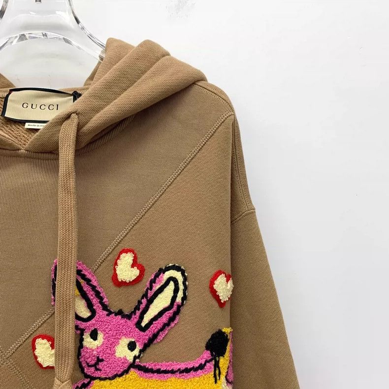 Gucci Gucci Brown Hoodie with Animal Print Design-2506 Size L / US 10 / IT 46 - 3 Thumbnail