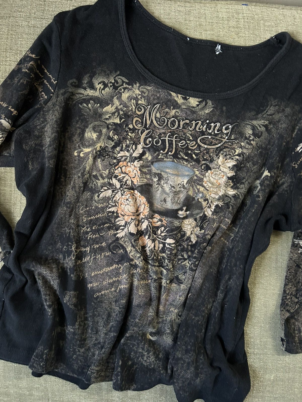 Vintage Y2K Womens Graphic Top L/XL Grunge Retro Streetwear Size L / US 10 / IT 46 - 1 Thumbnail