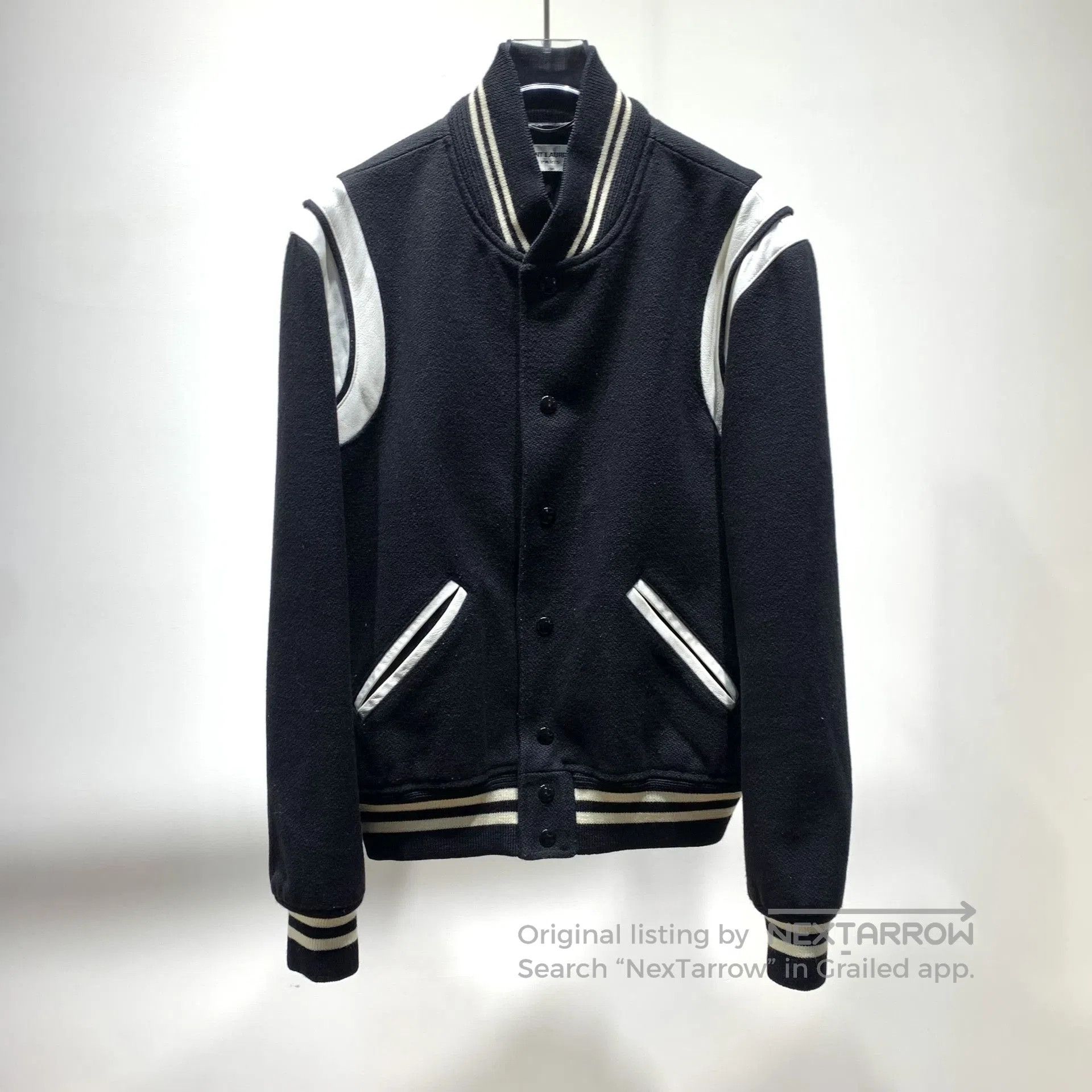 Saint Laurent Paris Saint Laurent Striped Baseball Jacket. Size US M / EU 48-50 / 2 - 1 Thumbnail