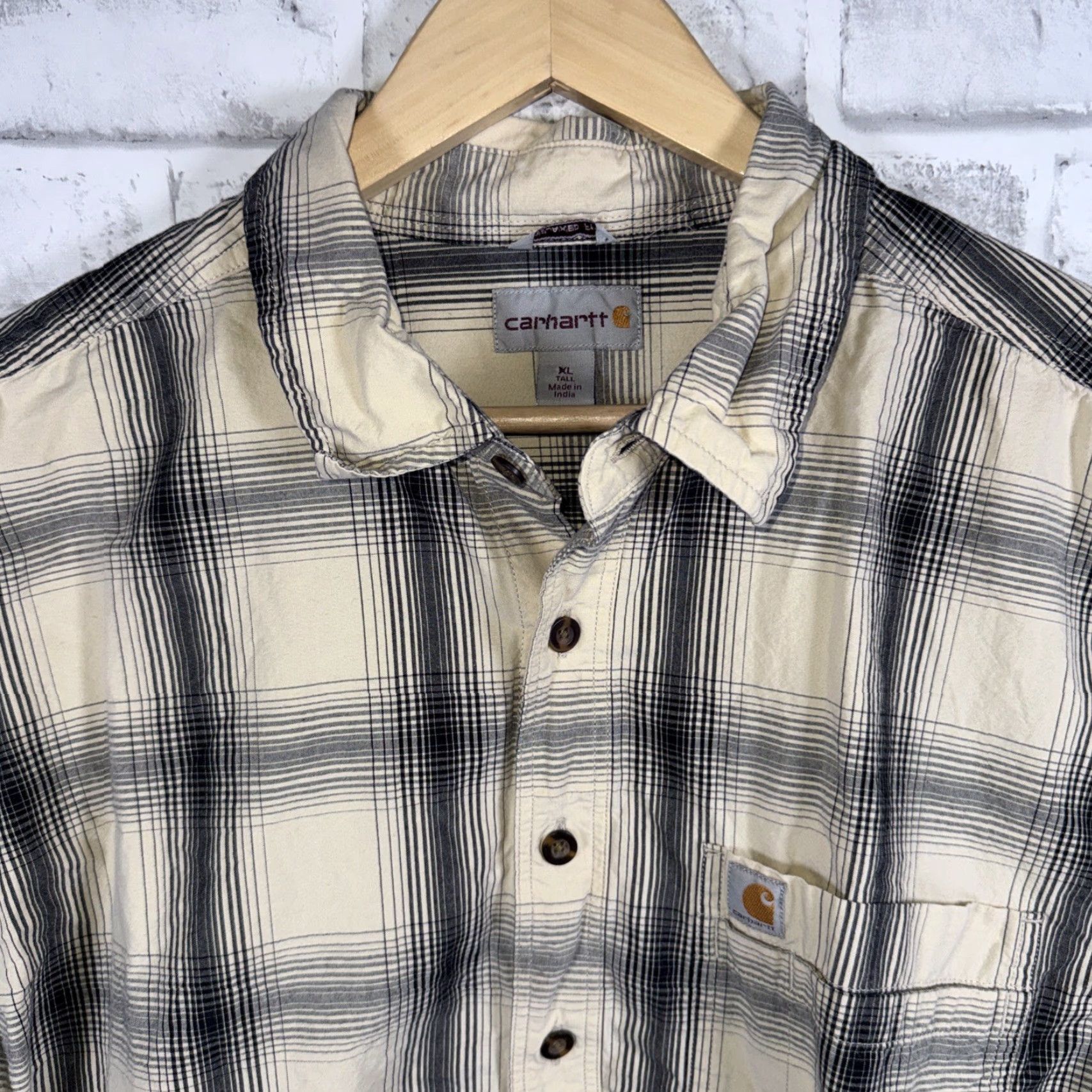 Carhartt Carhartt Beig e Plaid Button-Up Shirt Mens Size XL Size US XL / EU 56 / 4 - 2 Thumbnail