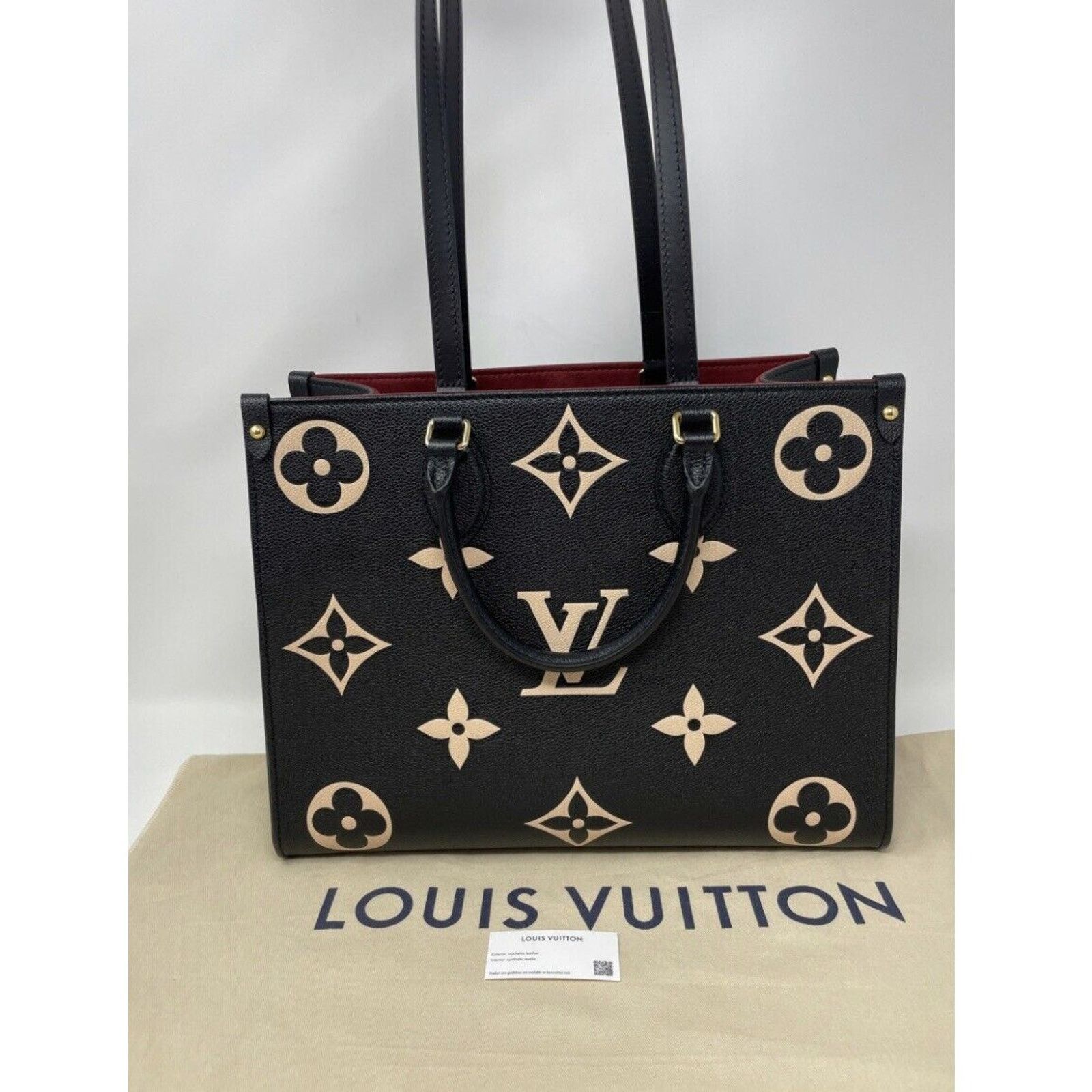 Louis Vuitton Louis Vuitton M45495 OnTheGo Tote MM Black/Beige Size ONE SIZE - 3 Thumbnail