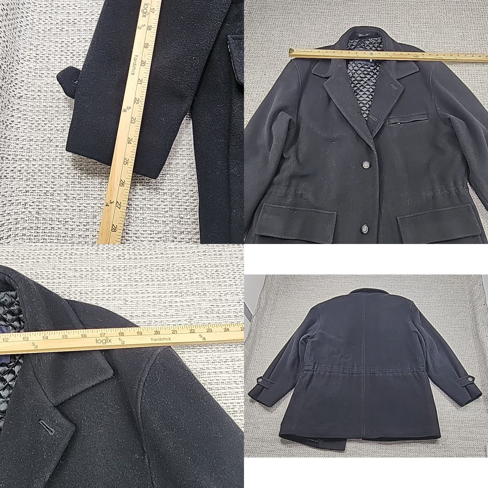 Vintage VINTAGE Sanyo Overcoat Mens Coat Wool Cashmere Blend Trench Long Button Front Large Black Stand-Up Collar Size US L / EU 52-54 / 3 - 9 Thumbnail
