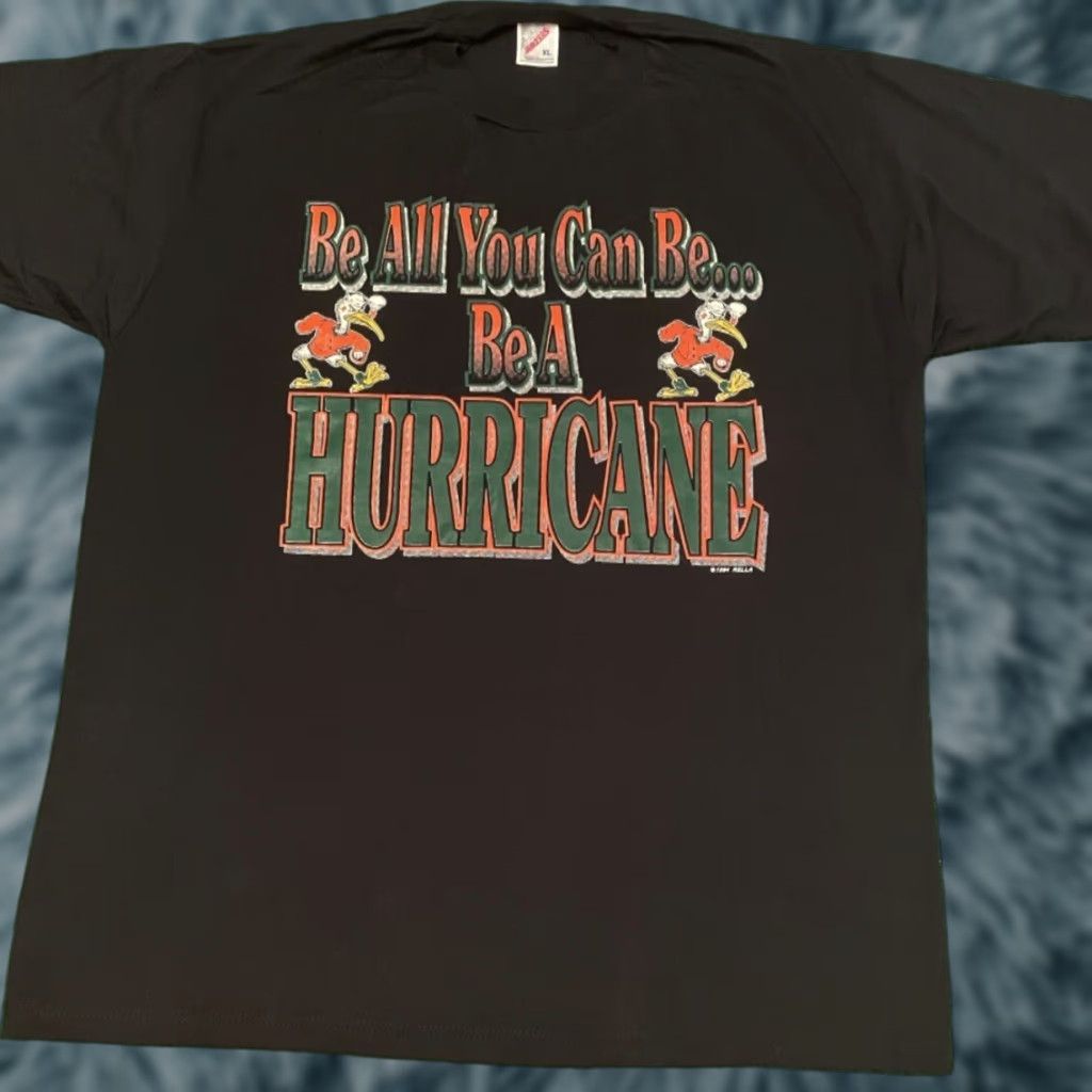 Logo 7 VINTAGE Miami Hurricanes Be All You Can Be Logo VTG 1994 Shirt Mens XL Black 90s College Sports University Hip Hop Logo Shirt Size US XL / EU 56 / 4 - 1 Thumbnail