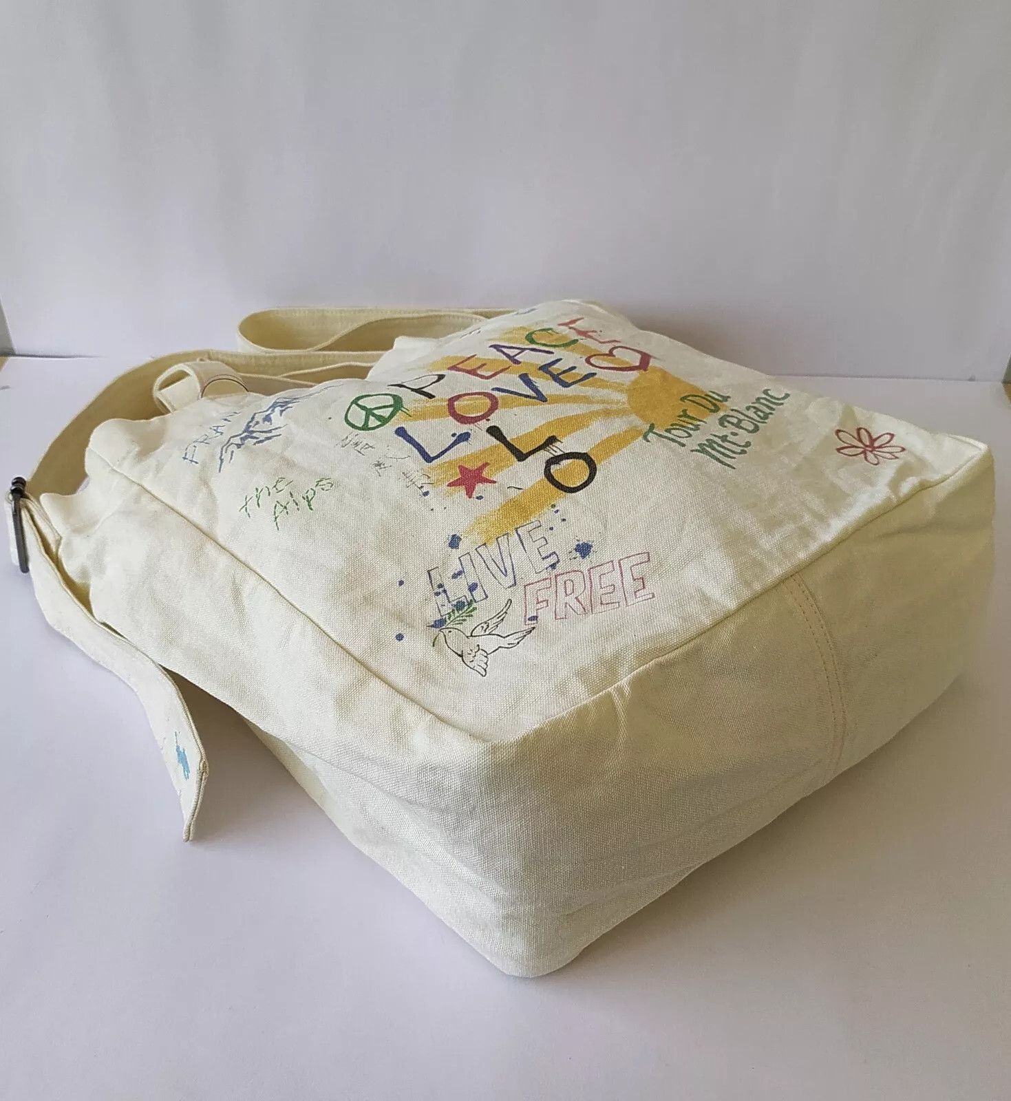 Polo Ralph Lauren PoloRalphLauren Love Print Canvas Shopper Tote Bag IFD 8030 Size ONE SIZE - 7 Thumbnail