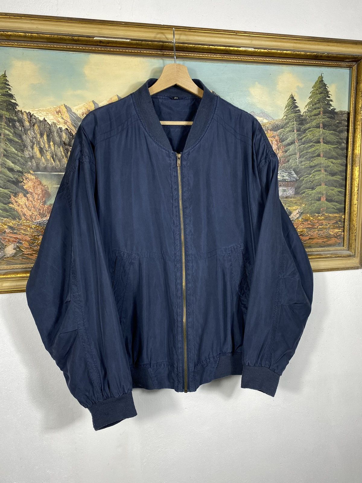 Vintage Vintage 90s Baggy Oversize Silk Bomber Jacket Avant Garde Size US L / EU 52-54 / 3 - 3 Thumbnail