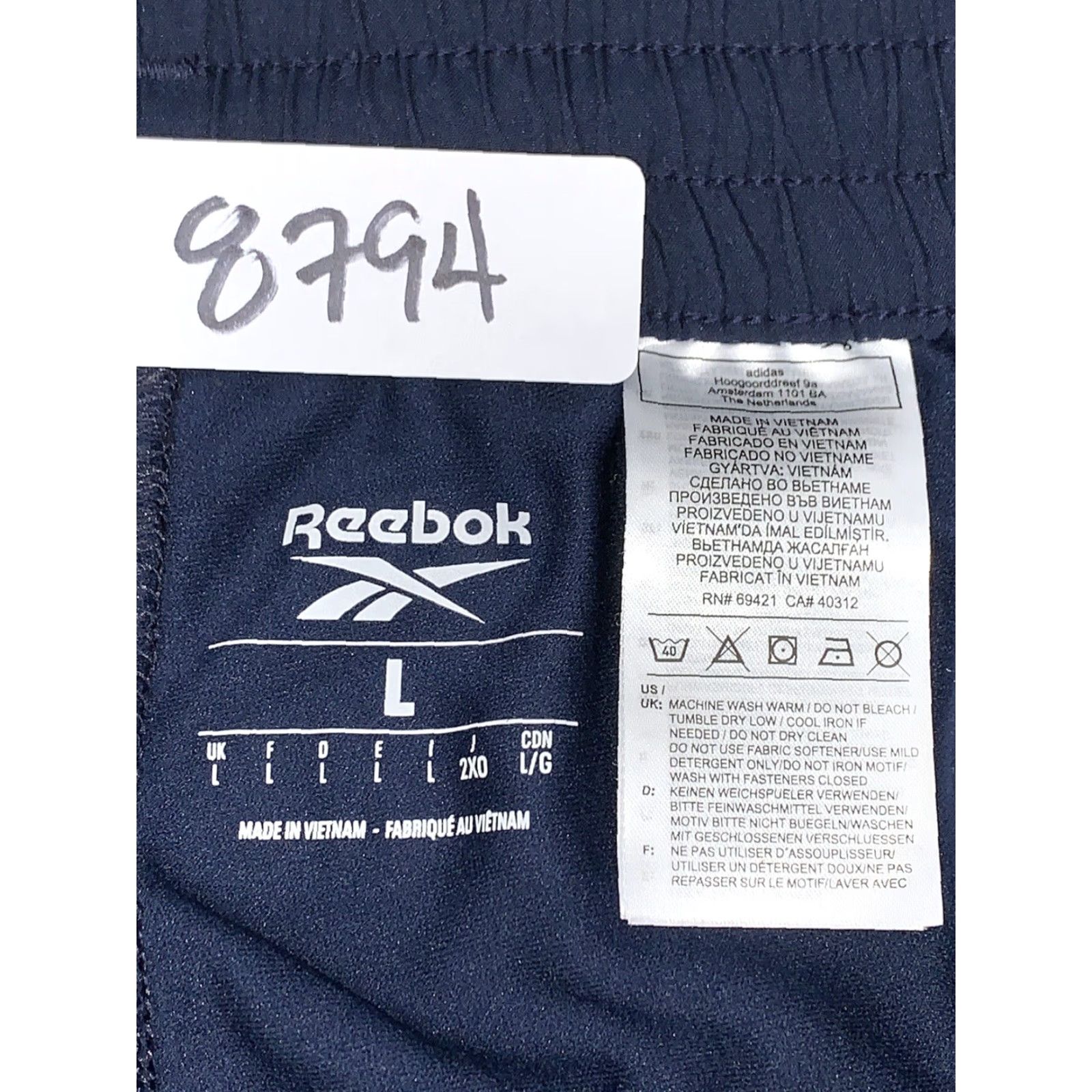 Reebok Reebok Track Pants Mens L Blue Zip Ankle Gym Training Activewear Casual Travel #8794 Size US 33 - 4 Thumbnail
