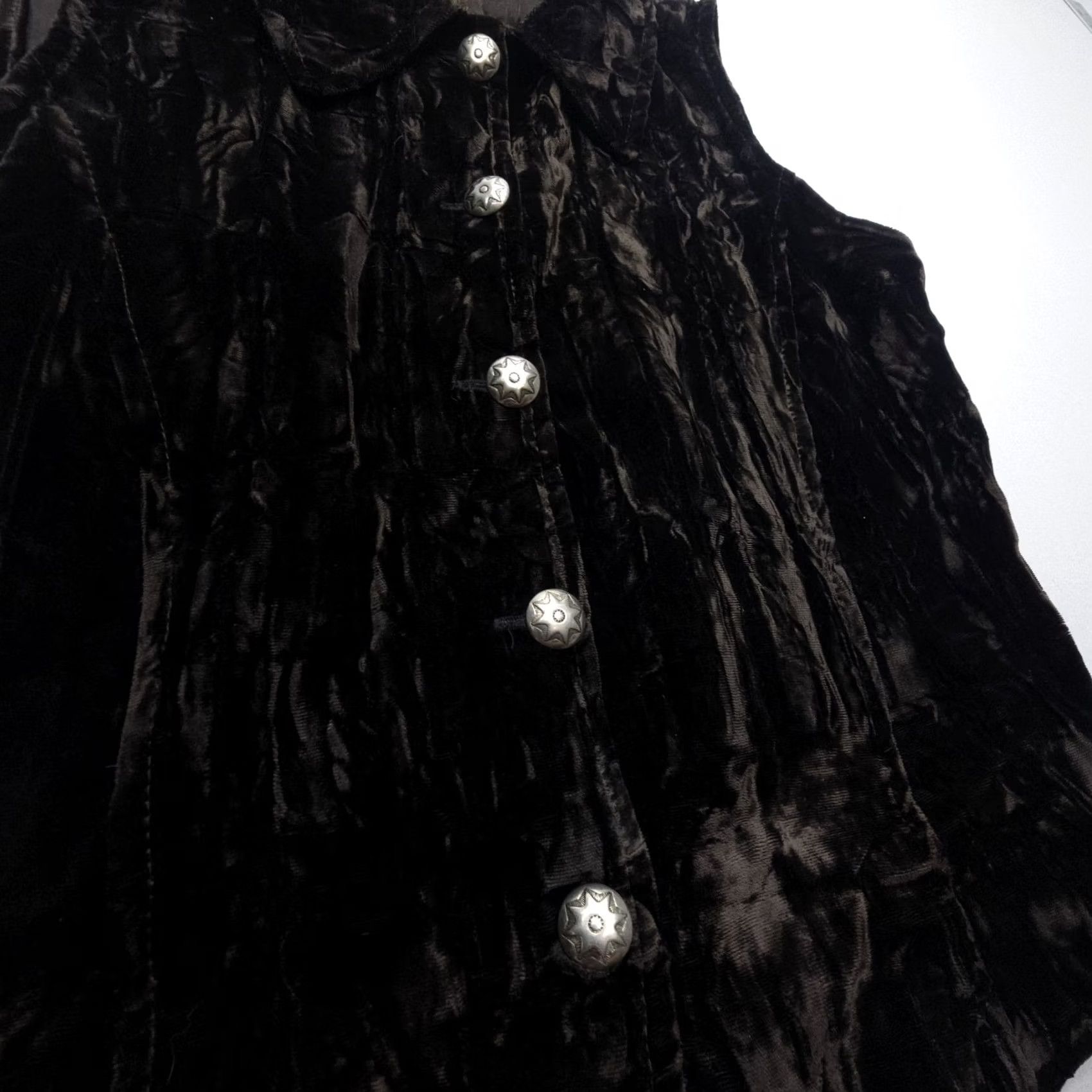 Velvet VTG Central Falls Western Crushed Velvet Vest Womens S Dark Brown USA Rodeo Mens Size S / US 4 / IT 40 - 5 Thumbnail
