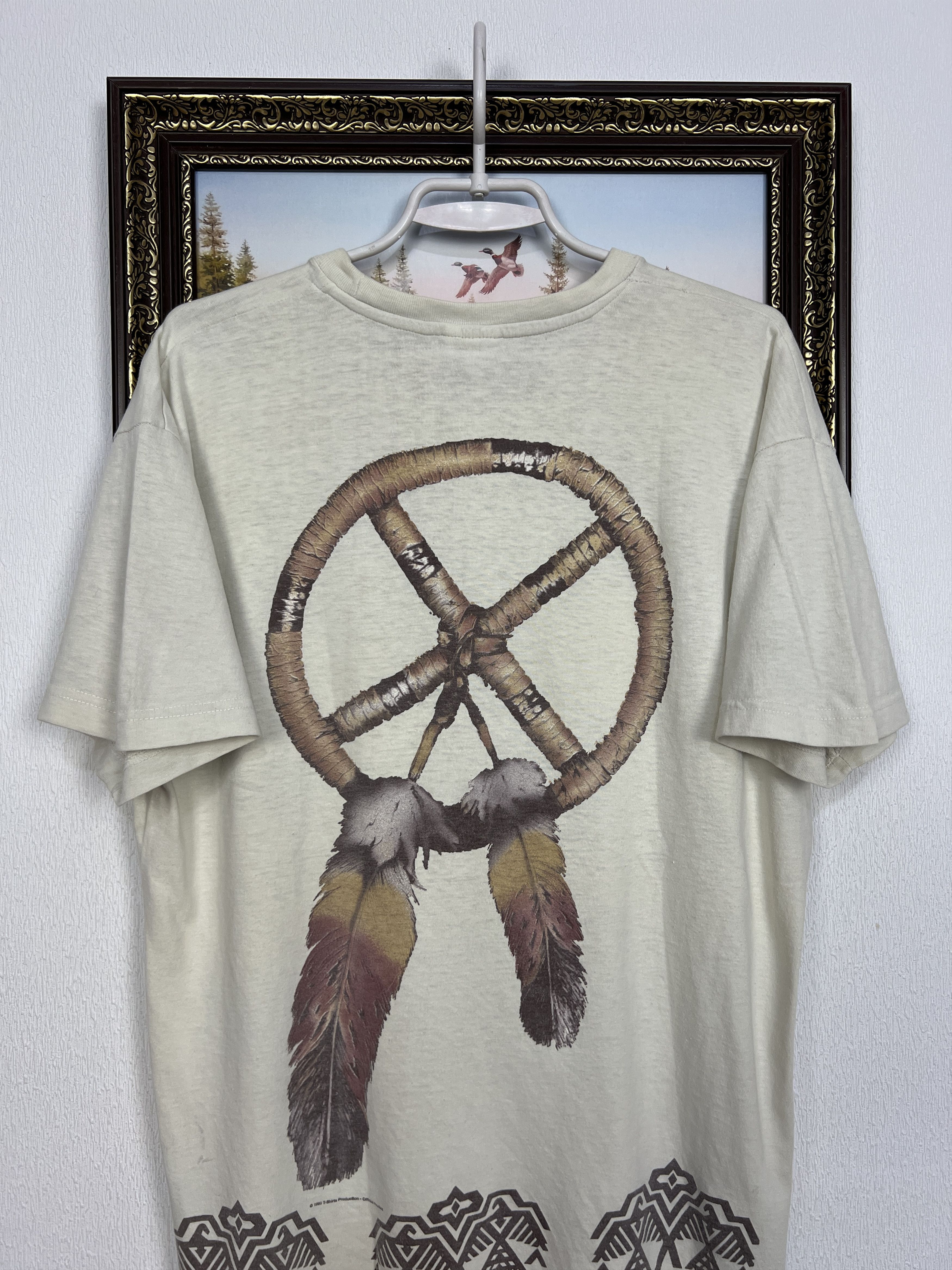 Vintage Native American Indigenous Chief Buffalo Print Shirt Tee Size US L / EU 52-54 / 3 - 8 Thumbnail