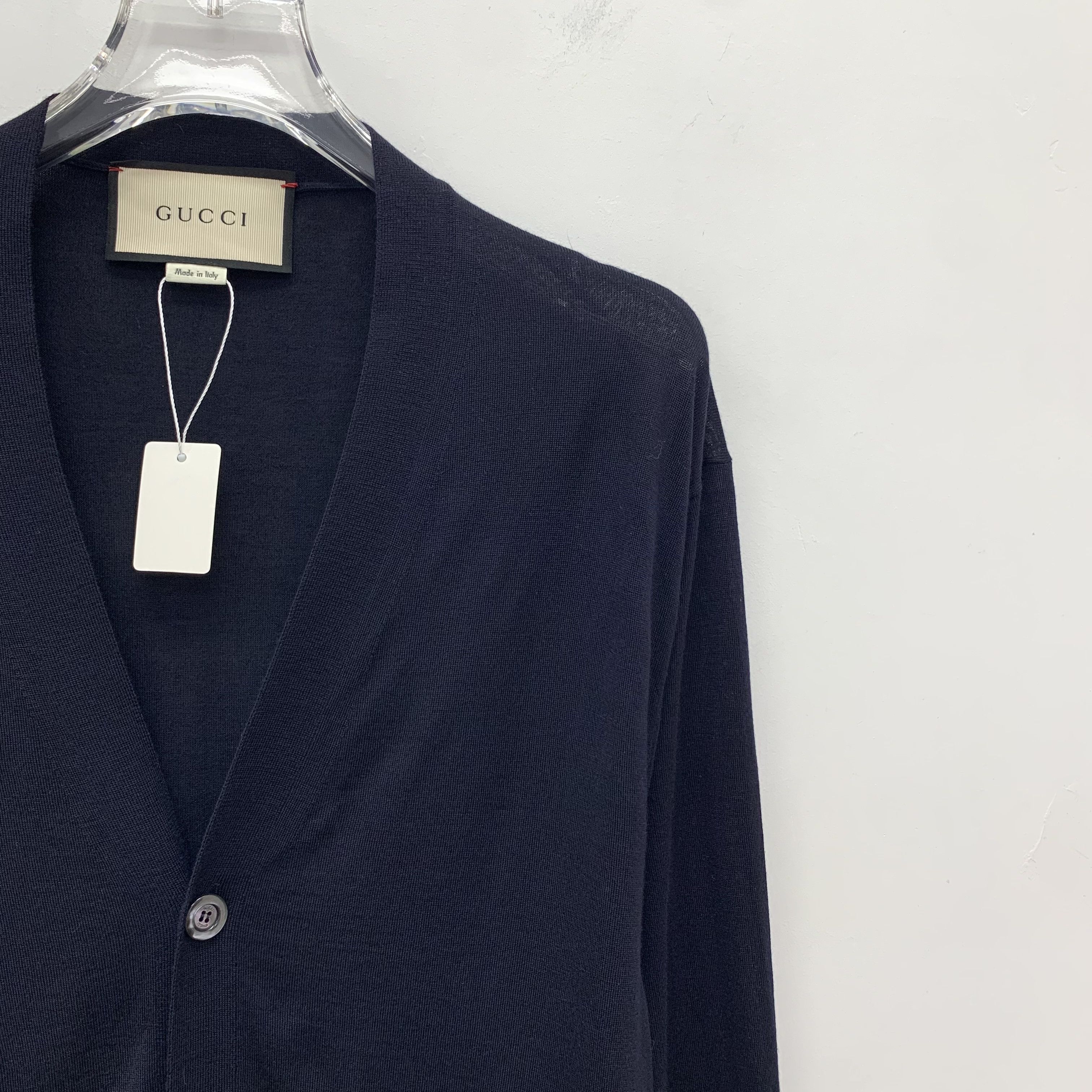 Gucci Gucci Wool Cardigan Navy (L) Size US L / EU 52-54 / 3 - 3 Thumbnail