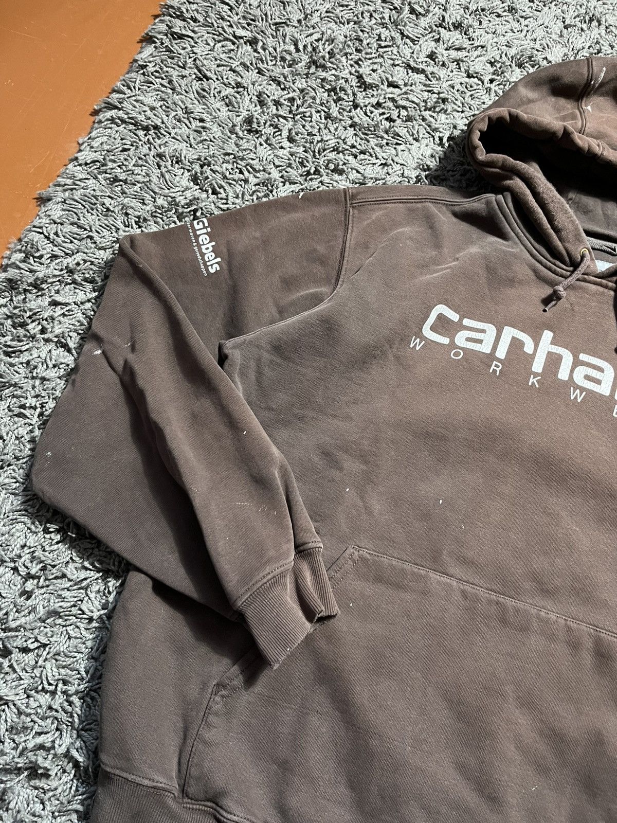 Carhartt Y2K CARHARTT VINTAGE HEAVY COTTON DISTRESSED BROWN HOODIE Size US L / EU 52-54 / 3 - 3 Thumbnail