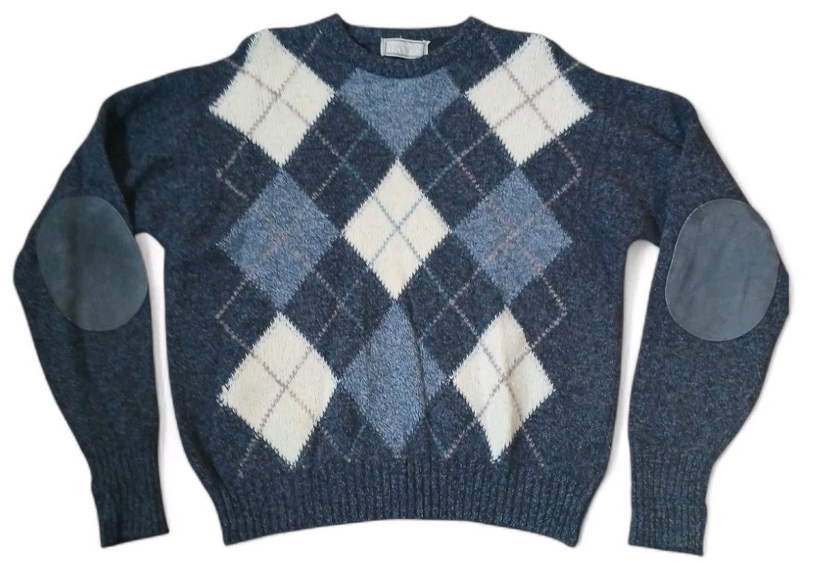 Other Christopher Hayes Shetland Wool Argyle L Sweater Ireland 80s Size US L / EU 52-54 / 3 - 1 Thumbnail