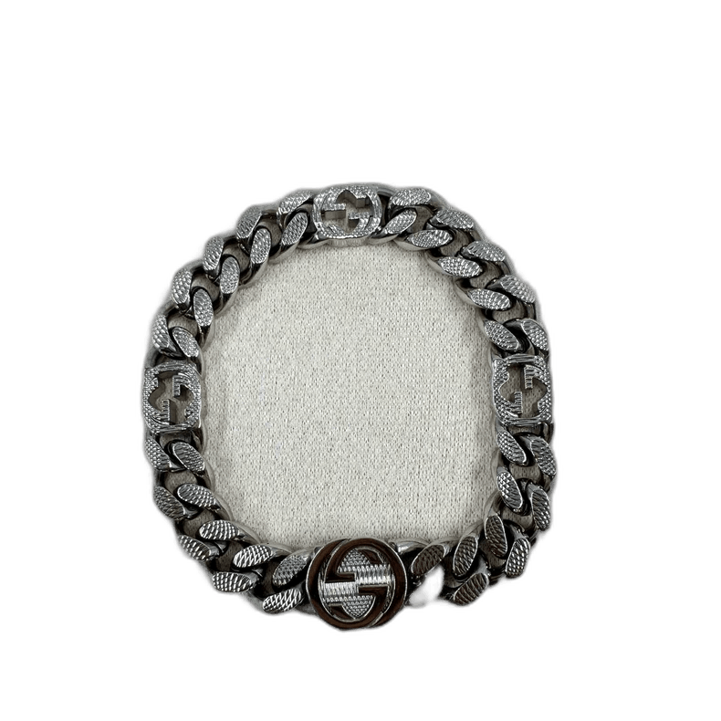 Gucci Gucci Silver Double G Interlocking Bracelet-2505 Size ONE SIZE - 1 Thumbnail