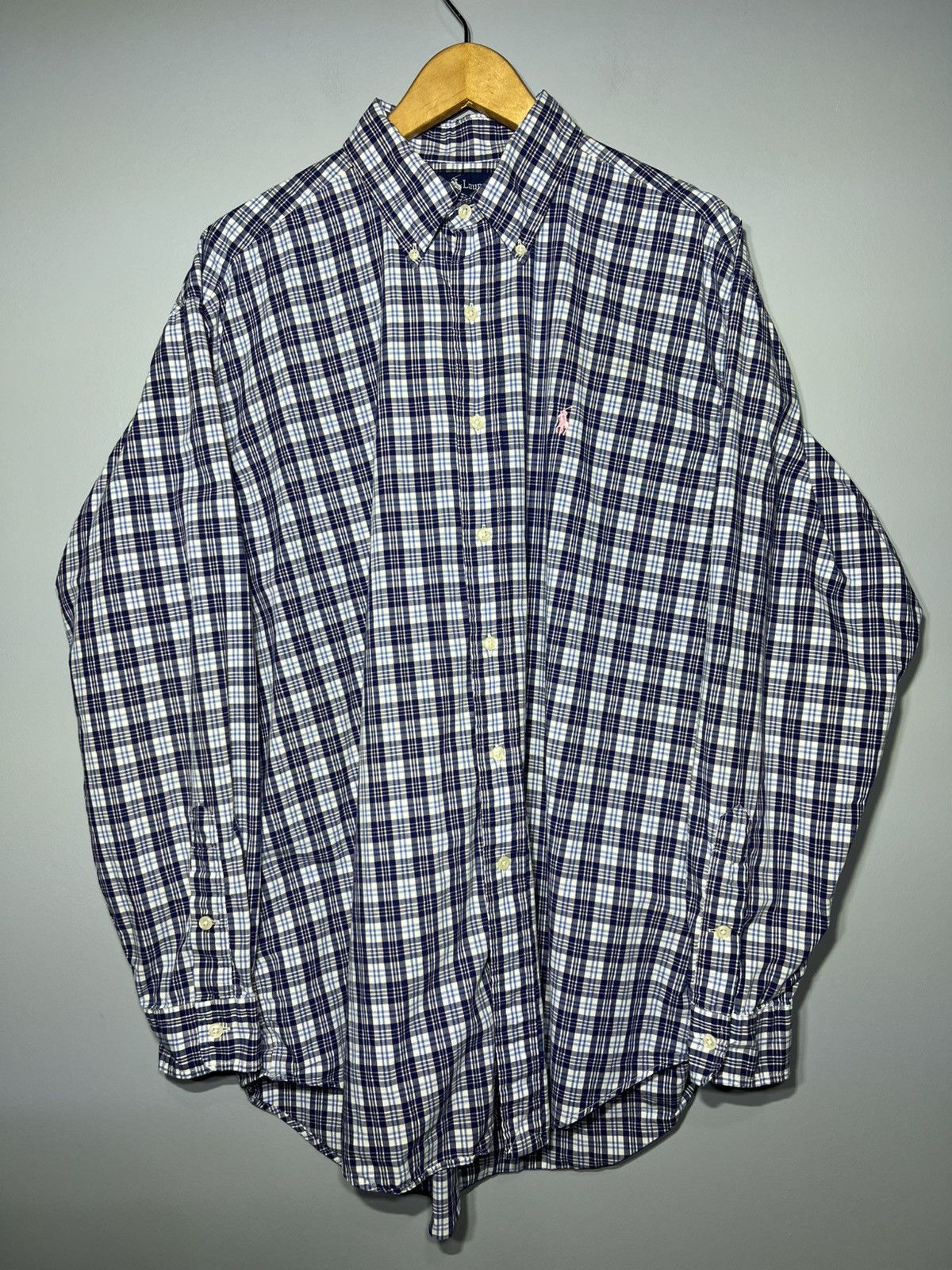 Polo Ralph Lauren Polo Ralph Lauren Blue Plaid Blaire Shirt Sz Large Button Size US L / EU 52-54 / 3 - 2 Thumbnail