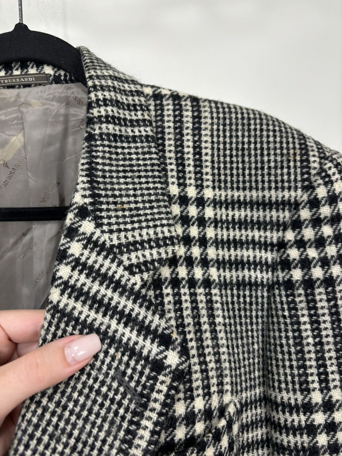 Trussardi Vintage Trussardi Men’s Tartan Check Wool Blazer Jacket Size 42R - 13 Thumbnail