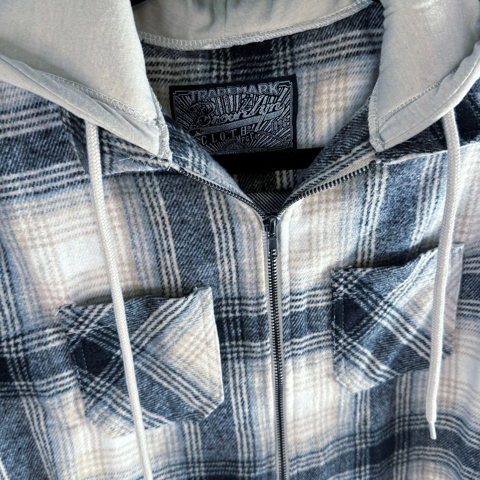 Brooklyn Cloth •NWT• Brooklyn Cloth Plaid Shacket Cream Button up • Small Size US S / EU 44-46 / 1 - 4 Thumbnail