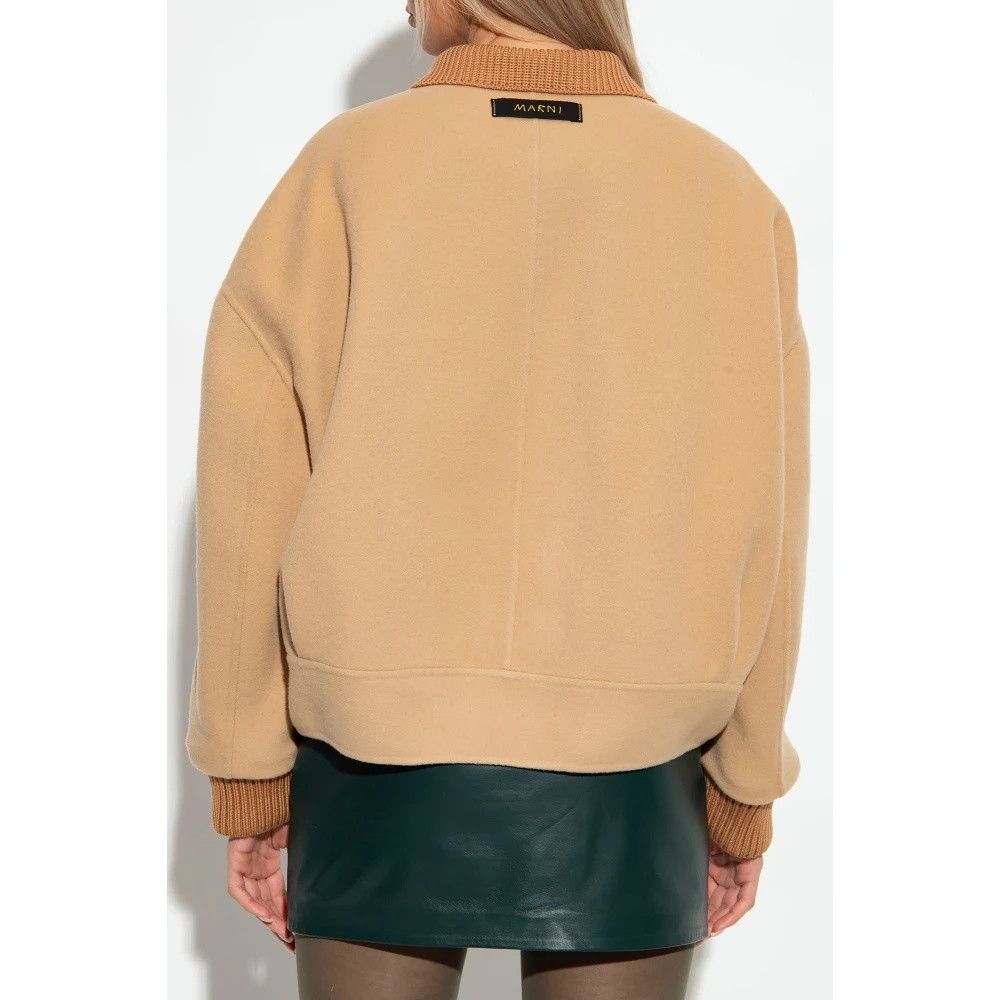 Marni o1w1db11125 Camel Jacket in Beige Size M / US 6-8 / IT 42-44 - 3 Thumbnail