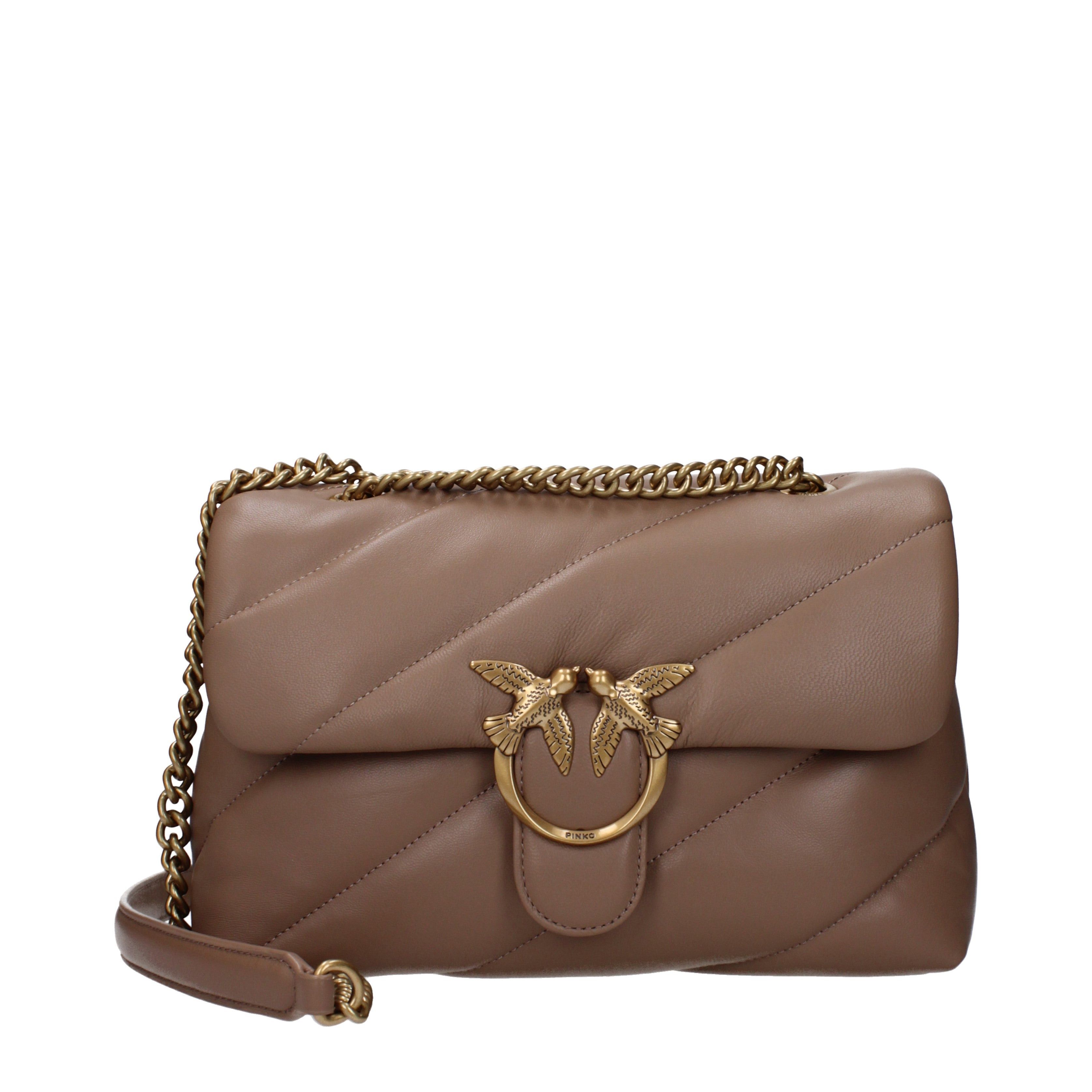 Pinko Crossbody Bag In Leather in Brown, Women's
