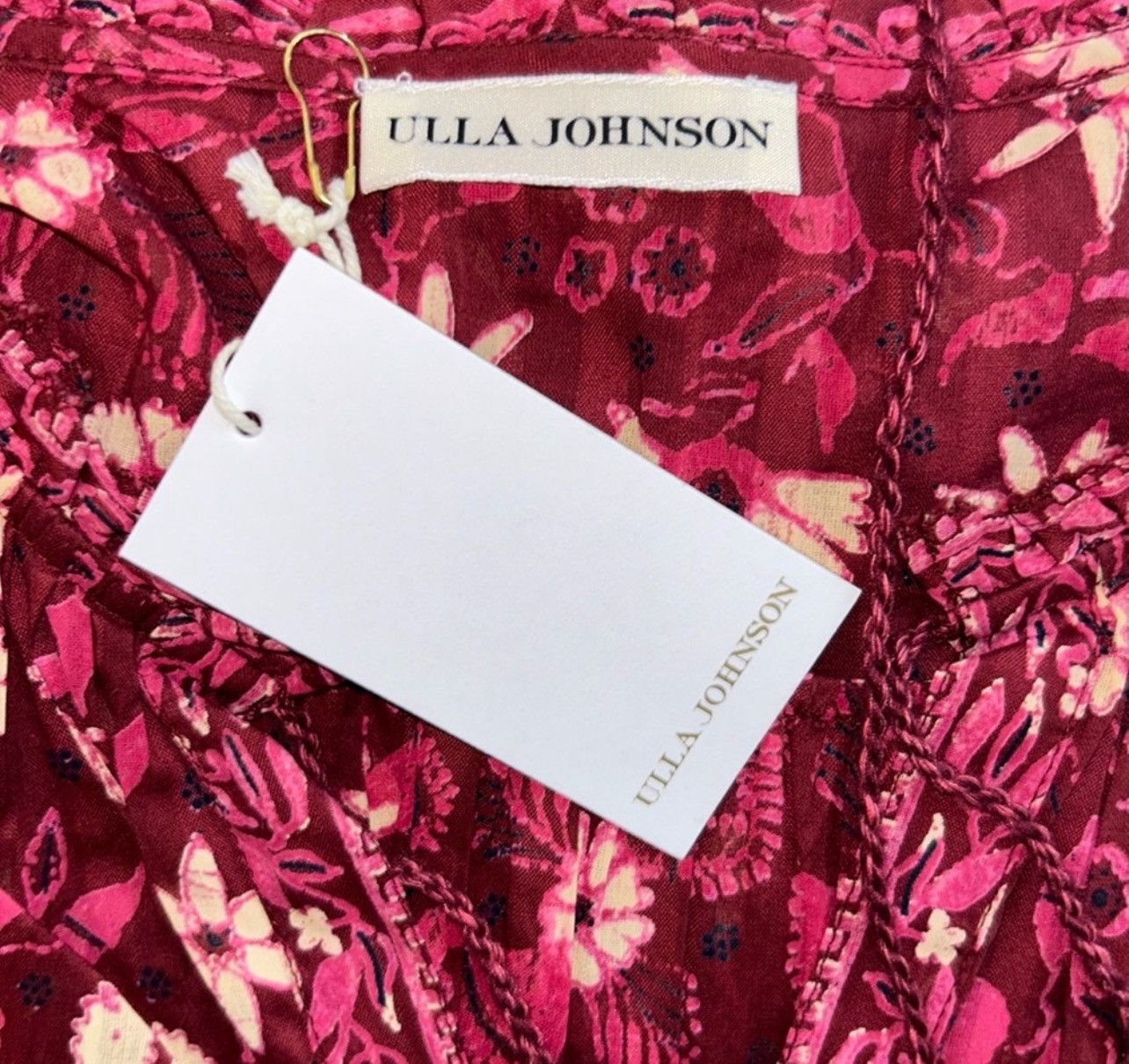 Ulla Johnson Ulla Johnson Delphine Burgundy Floral Scoop Neck Jumpsuit Size 26" / US 2 / IT 38 - 7 Thumbnail