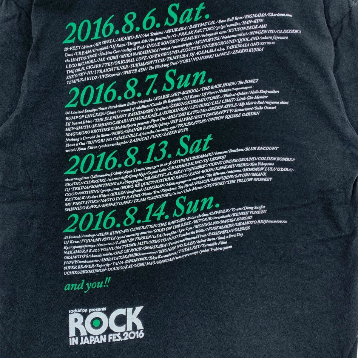 ROCK IN JAPAN Fest 2016 Hitachi Seaside Park RockinOn Tshirt