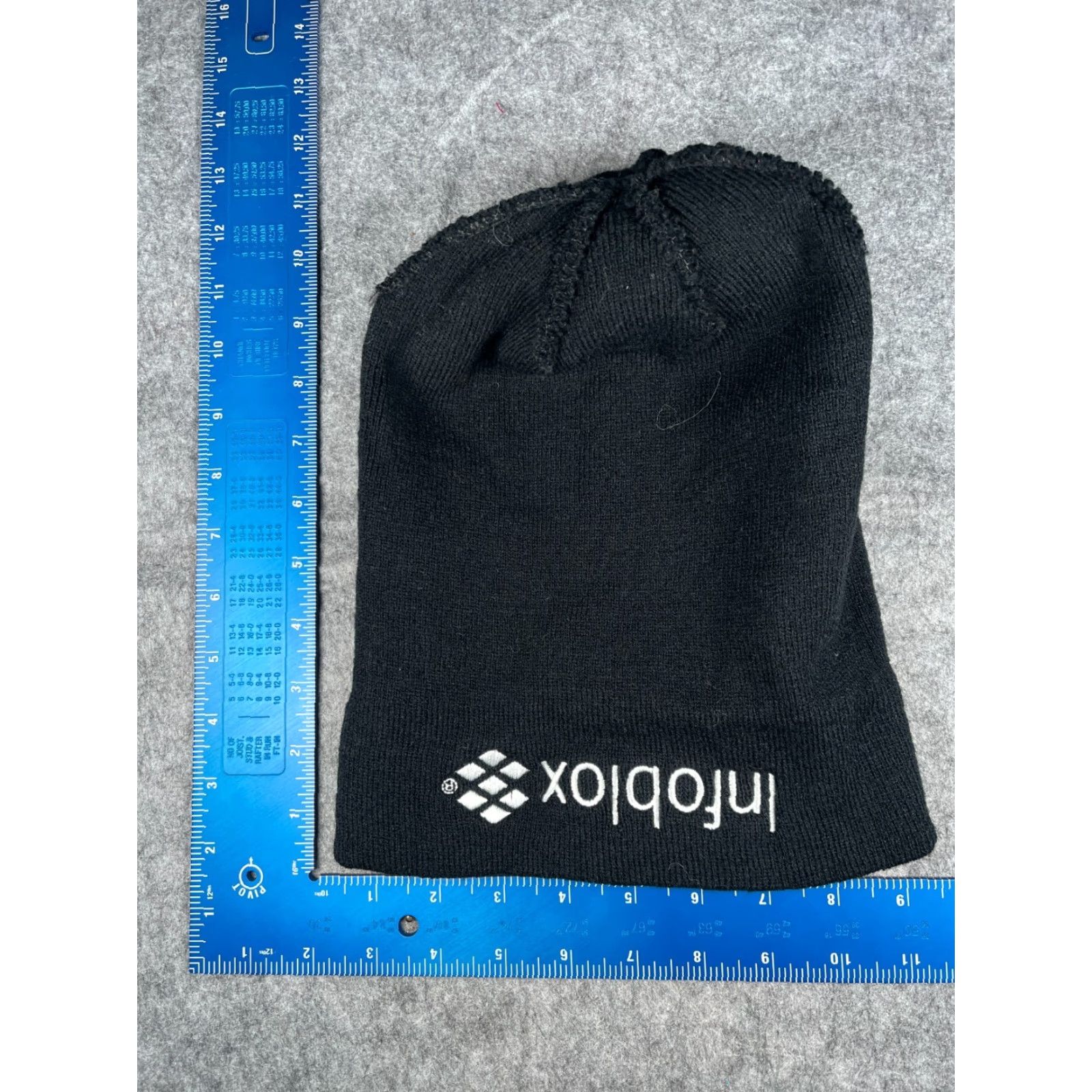 Vintage Infoblox Beanie Toque Adult One Size Gray Black Knit Striped 100% Acrylic Pom Size ONE SIZE - 6 Thumbnail