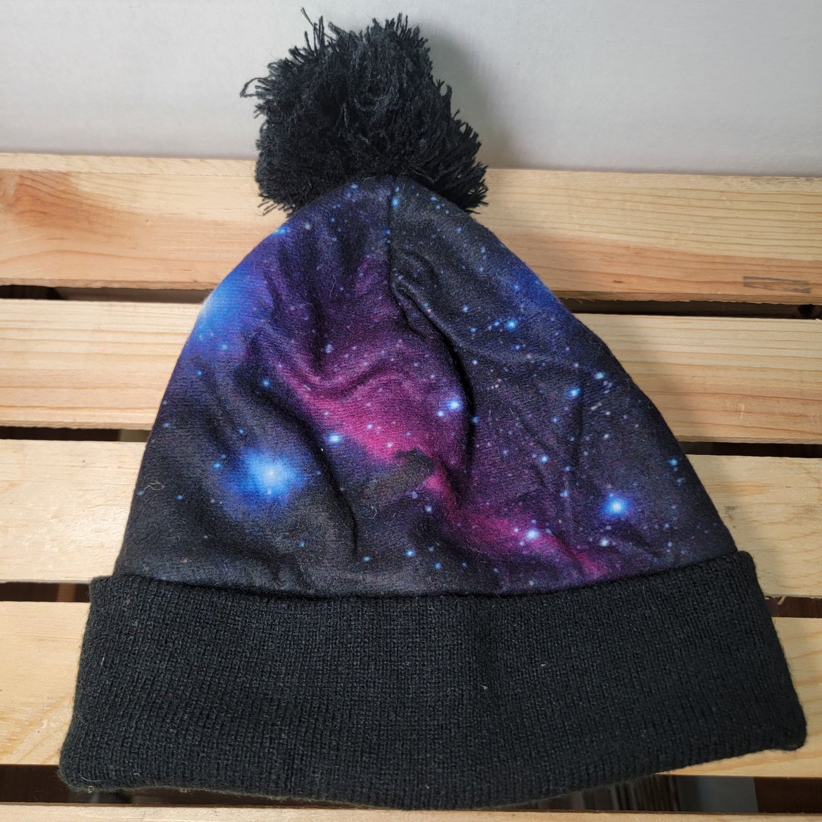 Other K&B Black Cosmic Beanie w/ Single Pom Pom Size ONE SIZE - 1 Thumbnail